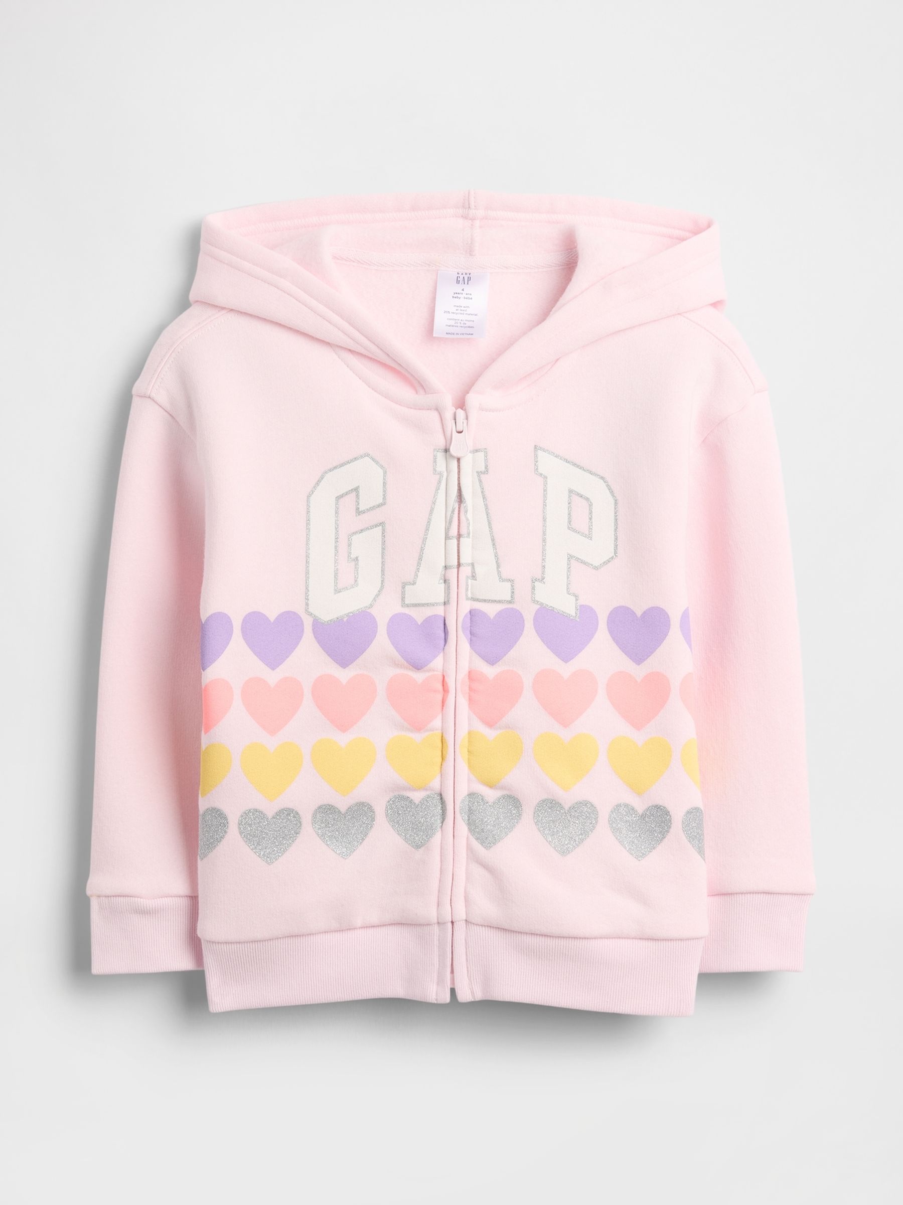 Pink Logo Zip Hoodie - Image 1 of 3
