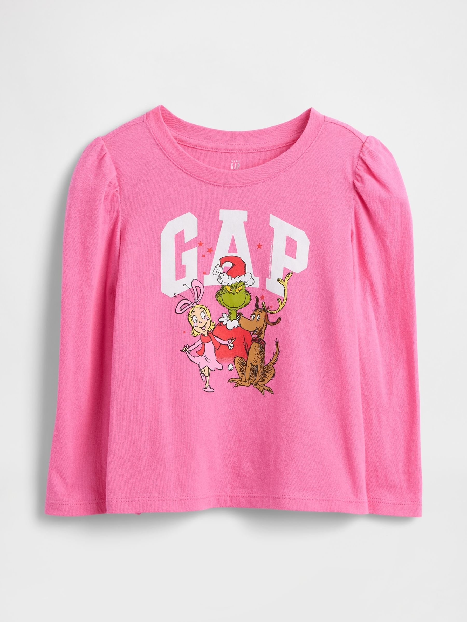 Pink Dr. Seuss Puff Sleeve Logo T-Shirt - Image 1 of 3 Pink Dr. Seuss Puff Sleeve Logo T-Shirt - Image 1 of 3