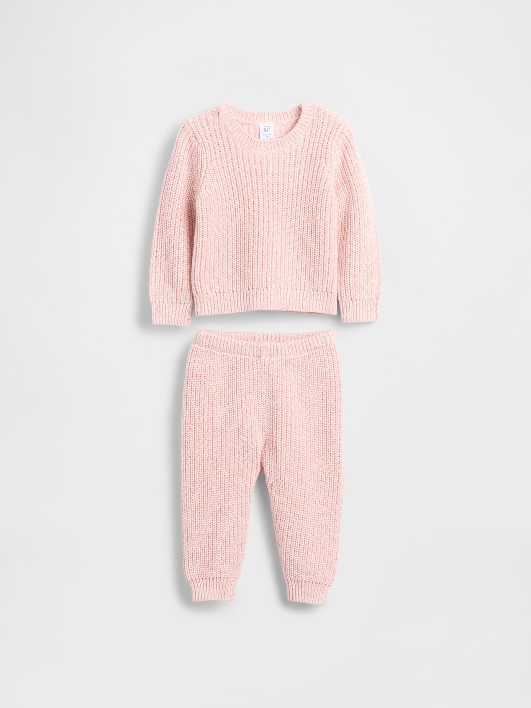 Pink Marled Jumper Outfit Set - Image 1 of 3