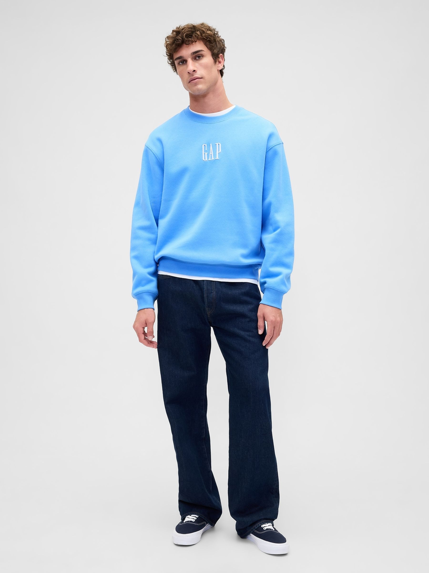 Blue Vintage Soft Oversized Logo Sweatshirt - Image 3 of 4
