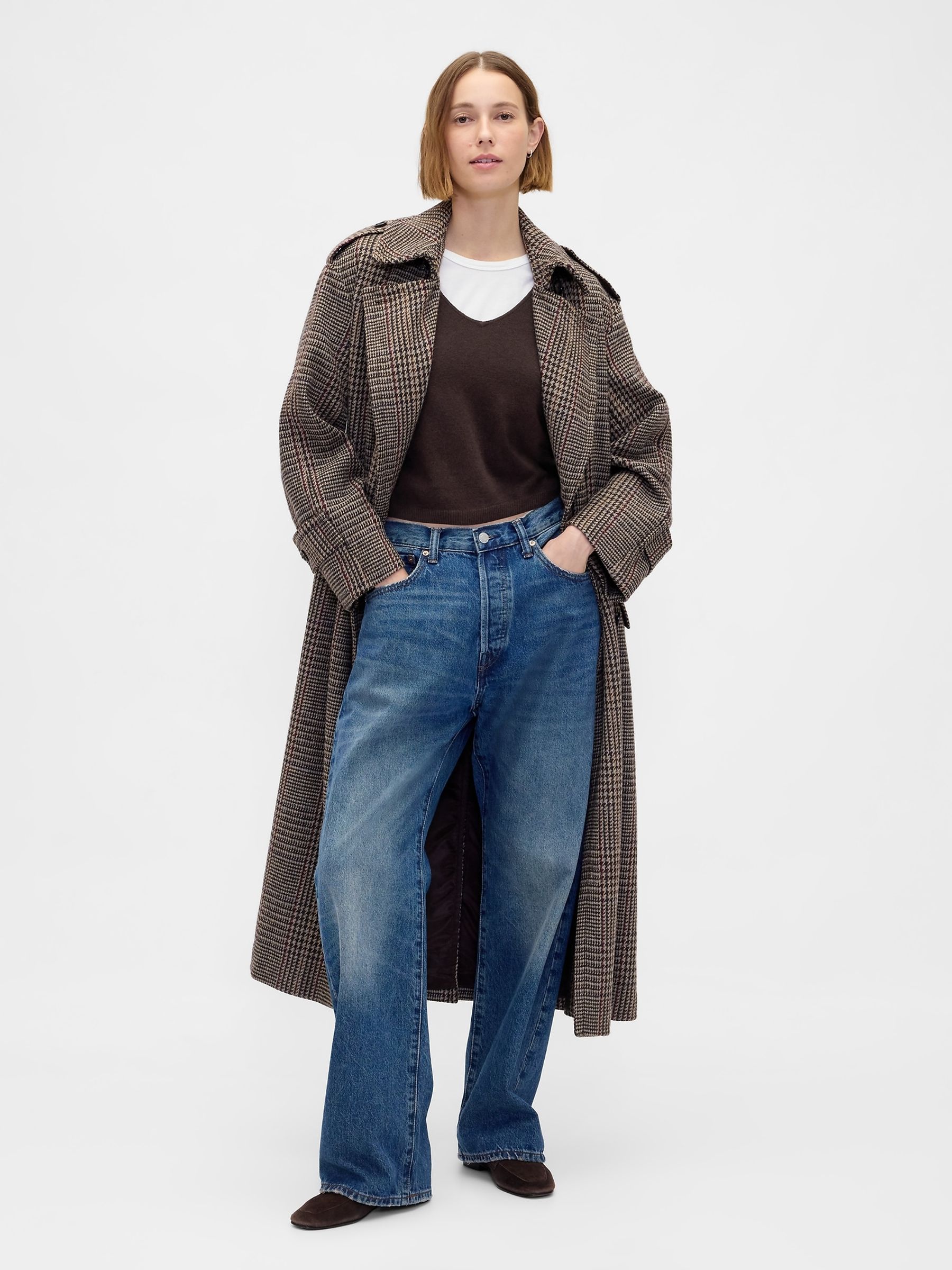 Brown CashSoft Elbow Sleeve Crop Jumper - Image 3 of 4