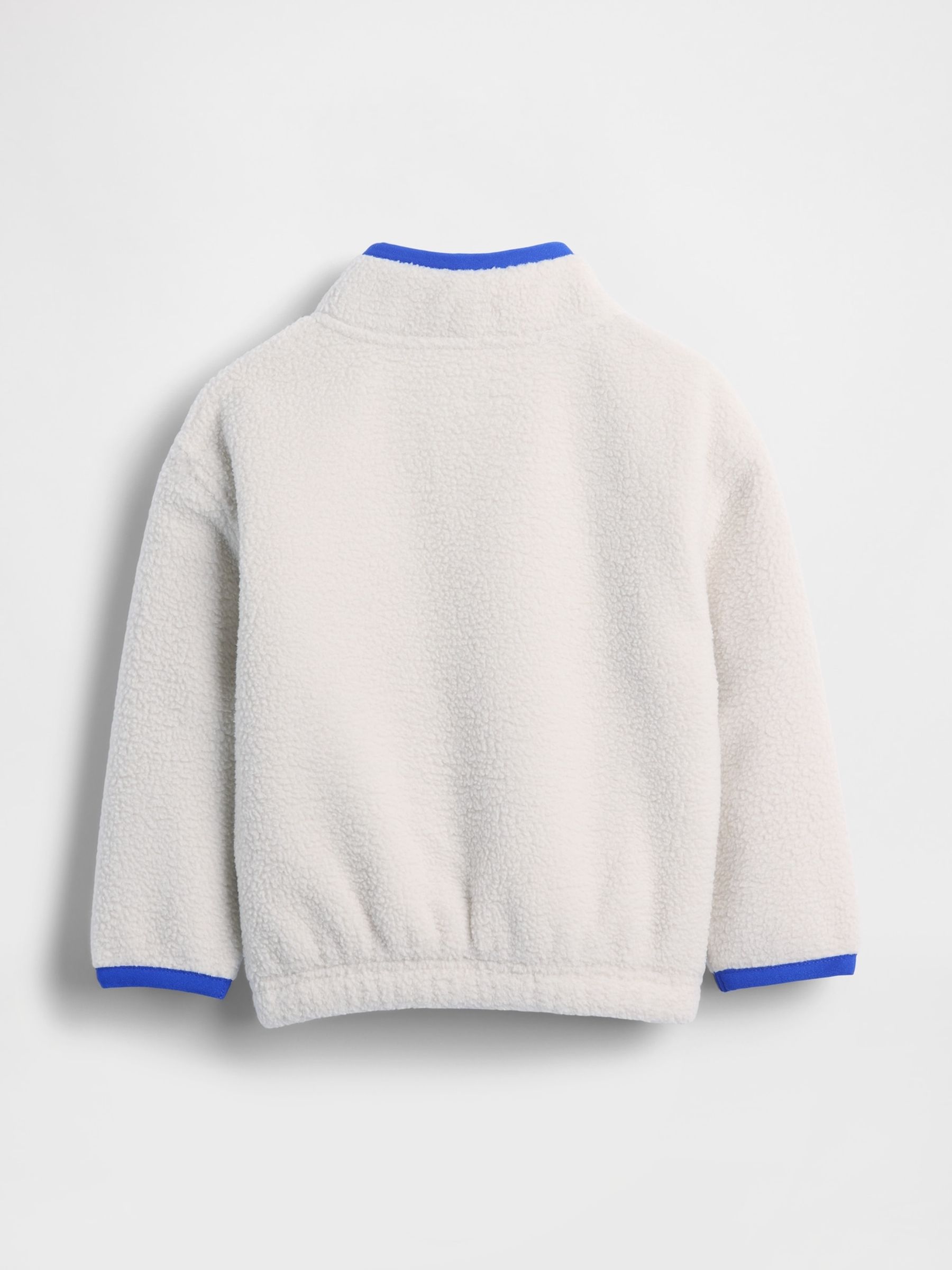 White Sherpa Half-Zip Pullover Sweatshirt (6mths-5yrs) - Image 2 of 3