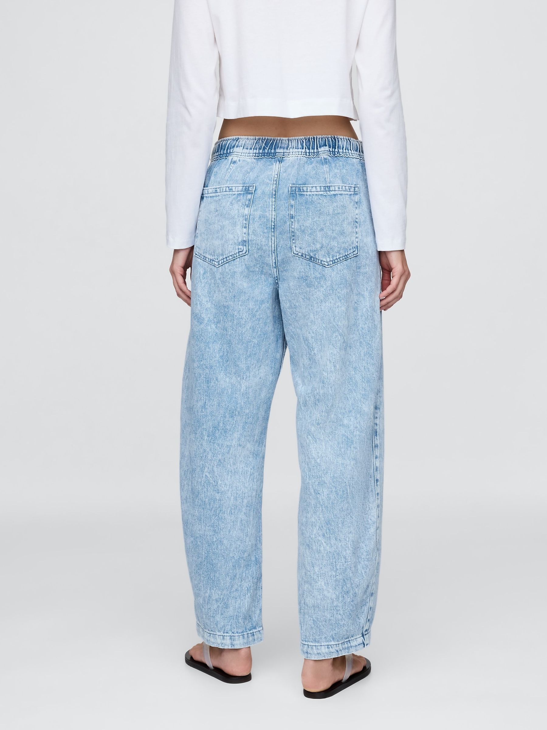 Blue High Waisted Easy Barrel Jeans - Image 2 of 6