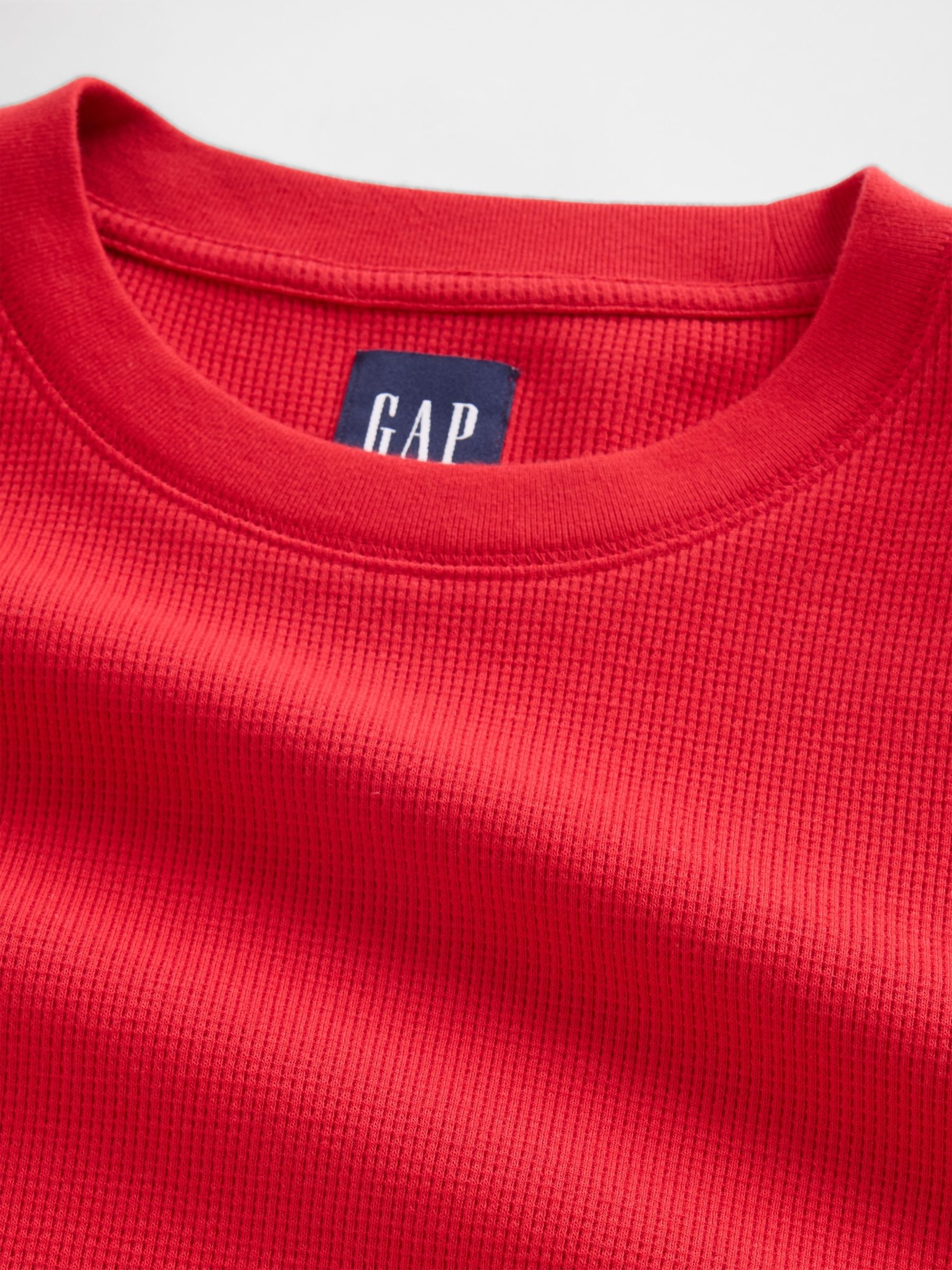 Red Waffle Crew Neck T-Shirt - Image 4 of 4