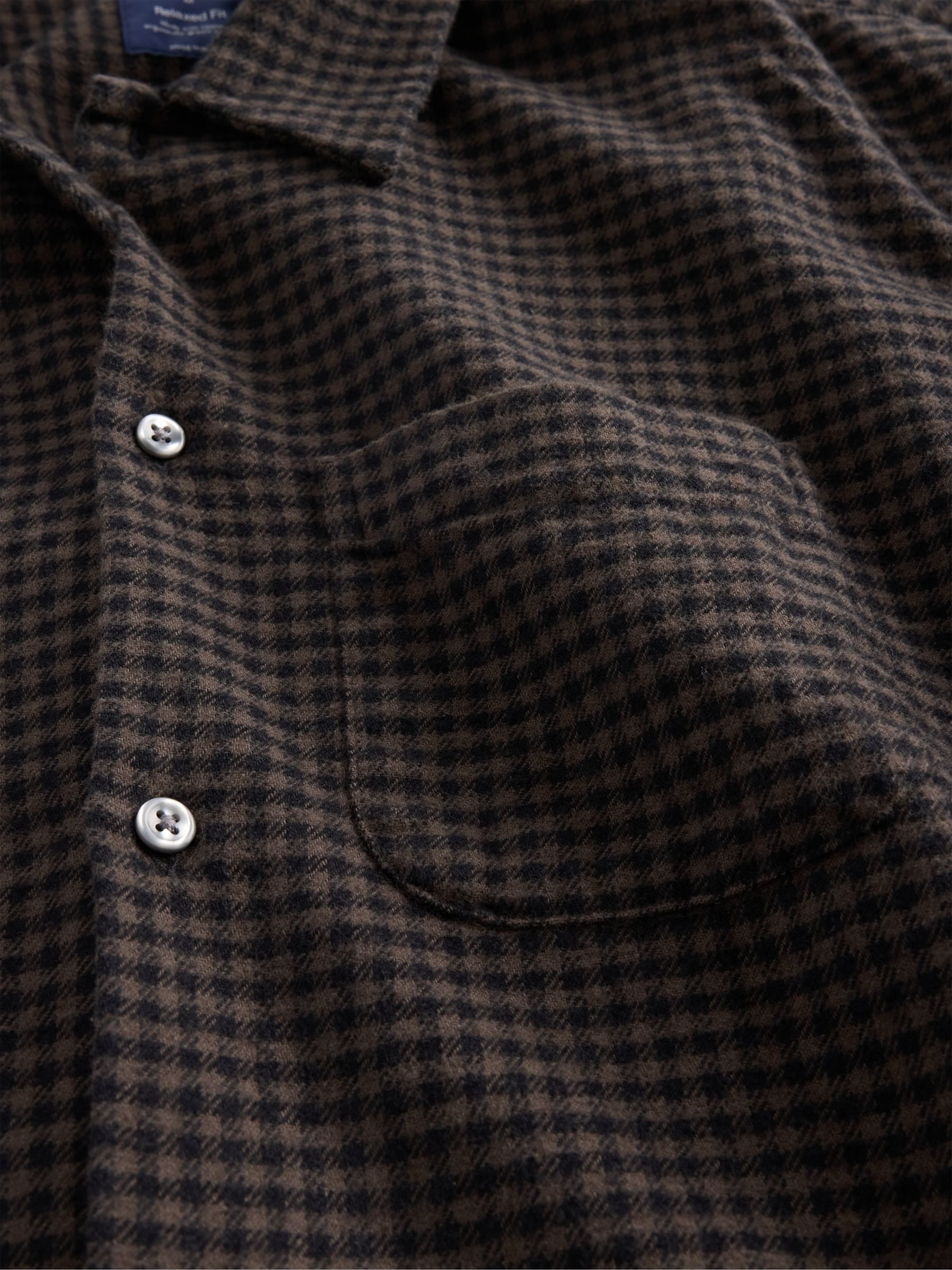 Brown Cotton Relaxed Flannel Shirt - Image 4 of 4