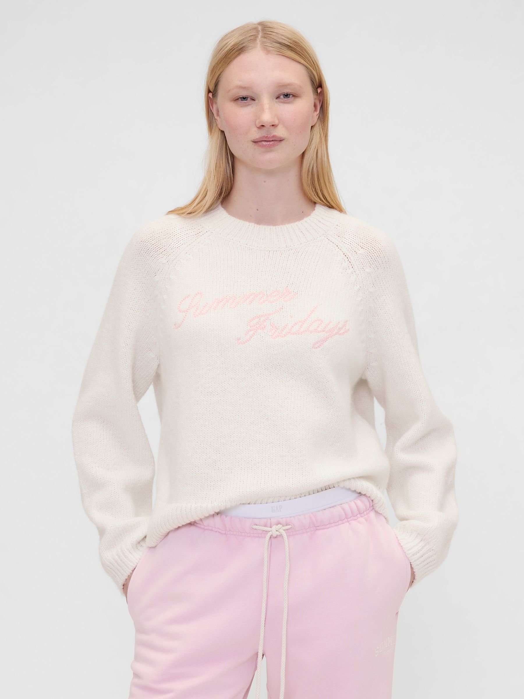 Gap X Summer Fridays White Oversized Logo Jumper - Image 1 of 6