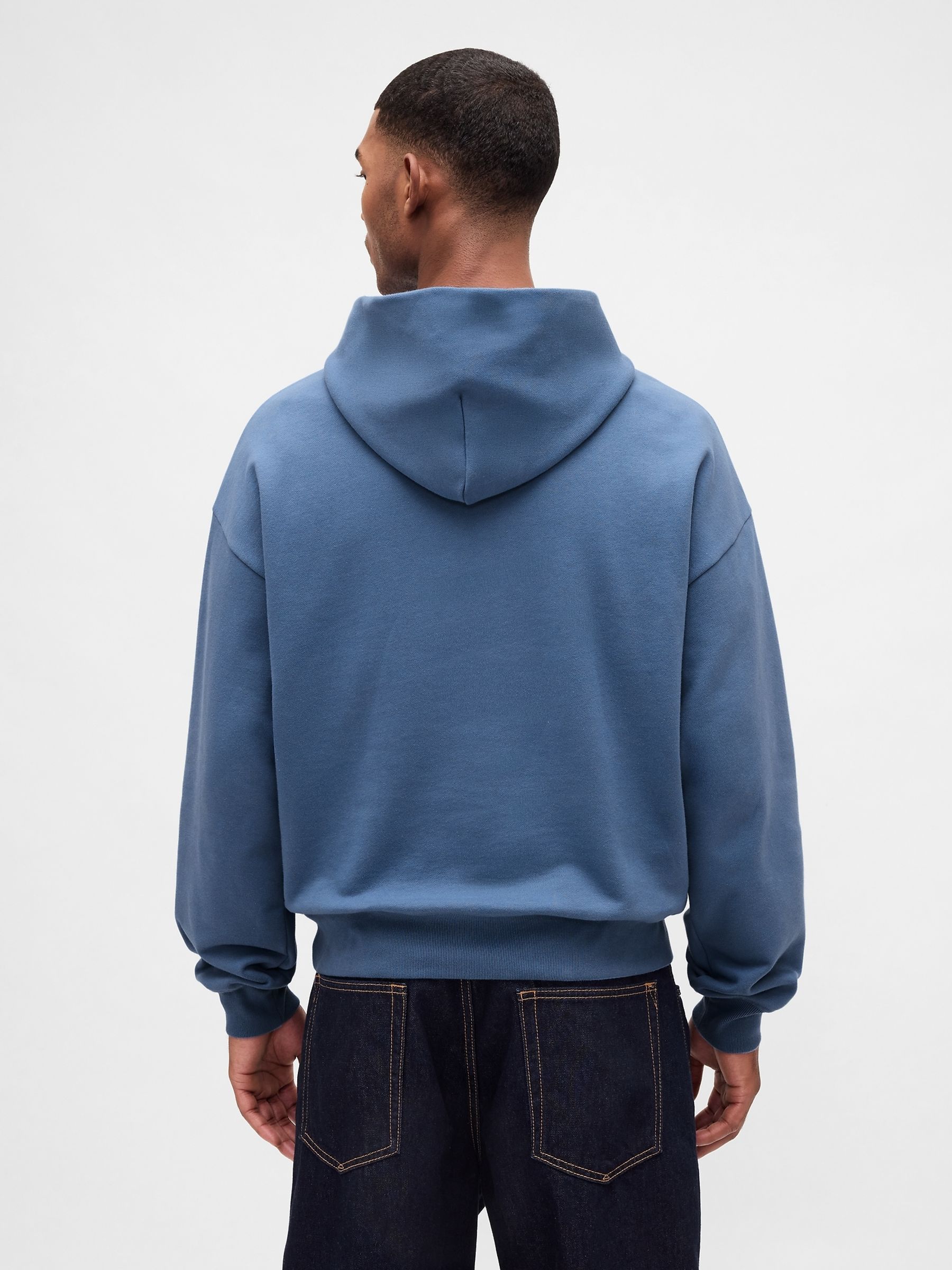 Blue Oversized Heavyweight Hoodie - Image 2 of 6 Blue Oversized Heavyweight Hoodie - Image 2 of 6