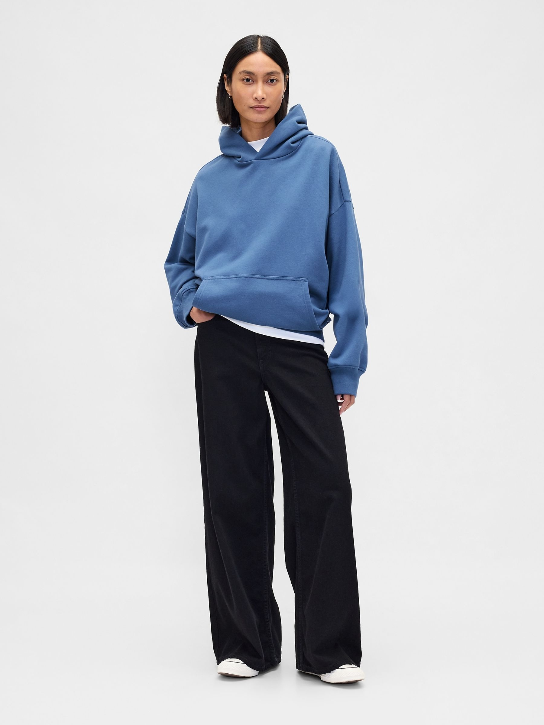 Blue Oversized Heavyweight Hoodie - Image 6 of 6 Blue Oversized Heavyweight Hoodie - Image 6 of 6