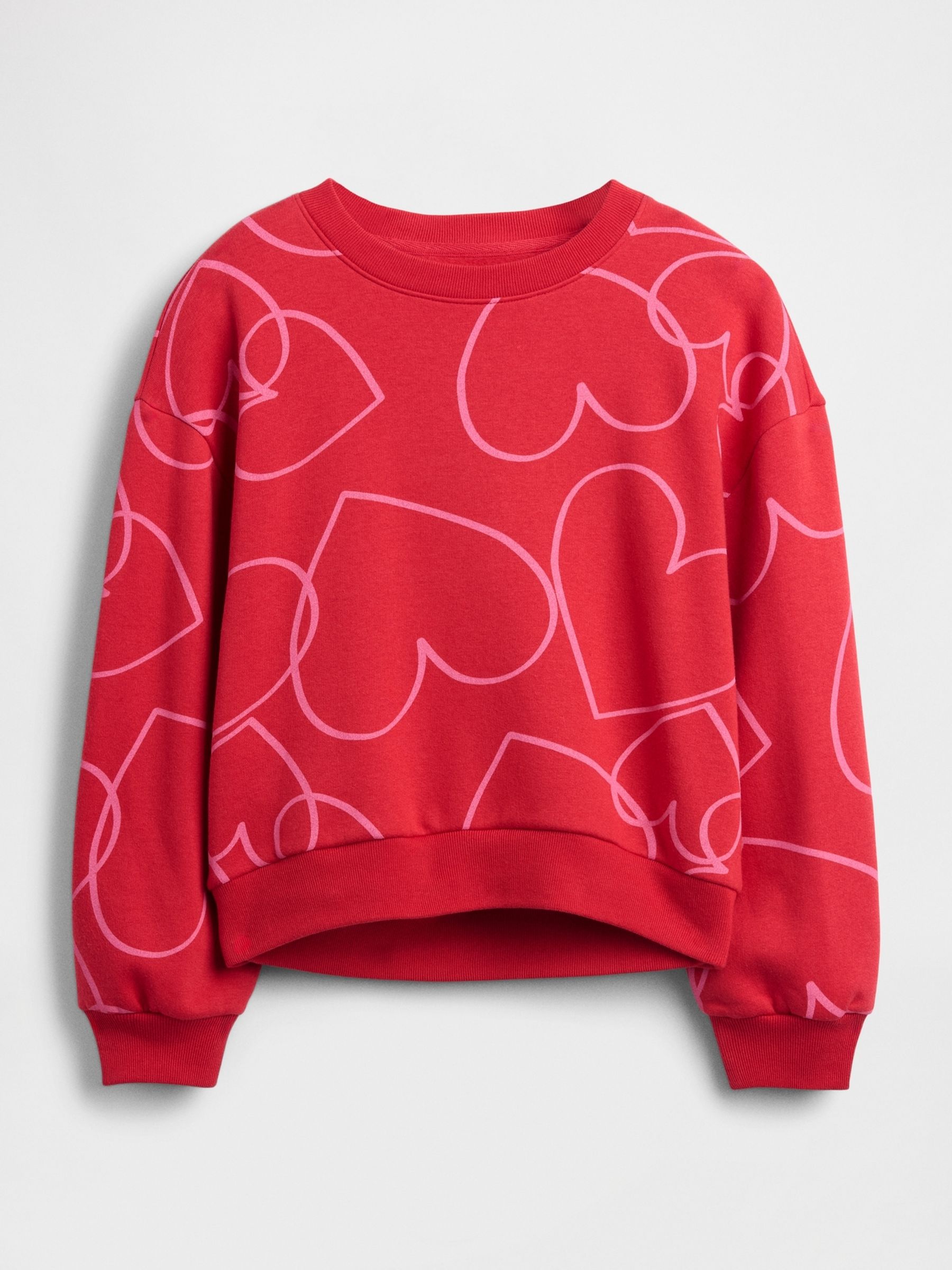 Red VintageSoft Heart Print Dolman Sweatshirt - Image 4 of 5