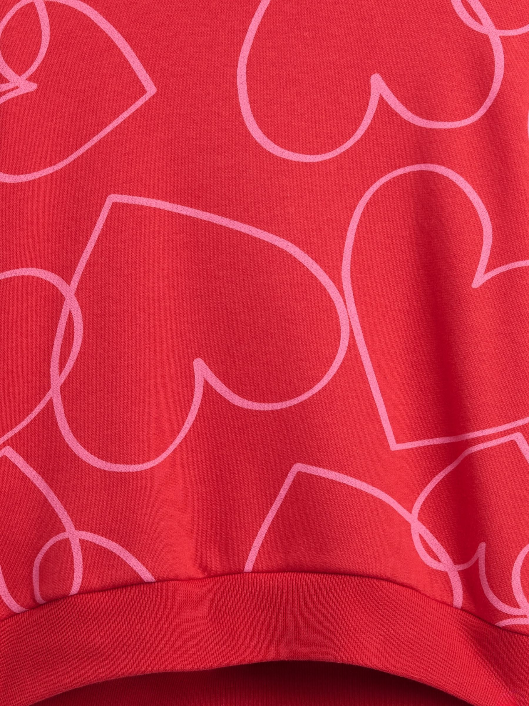Red VintageSoft Heart Print Dolman Sweatshirt - Image 5 of 5 Red VintageSoft Heart Print Dolman Sweatshirt - Image 5 of 5