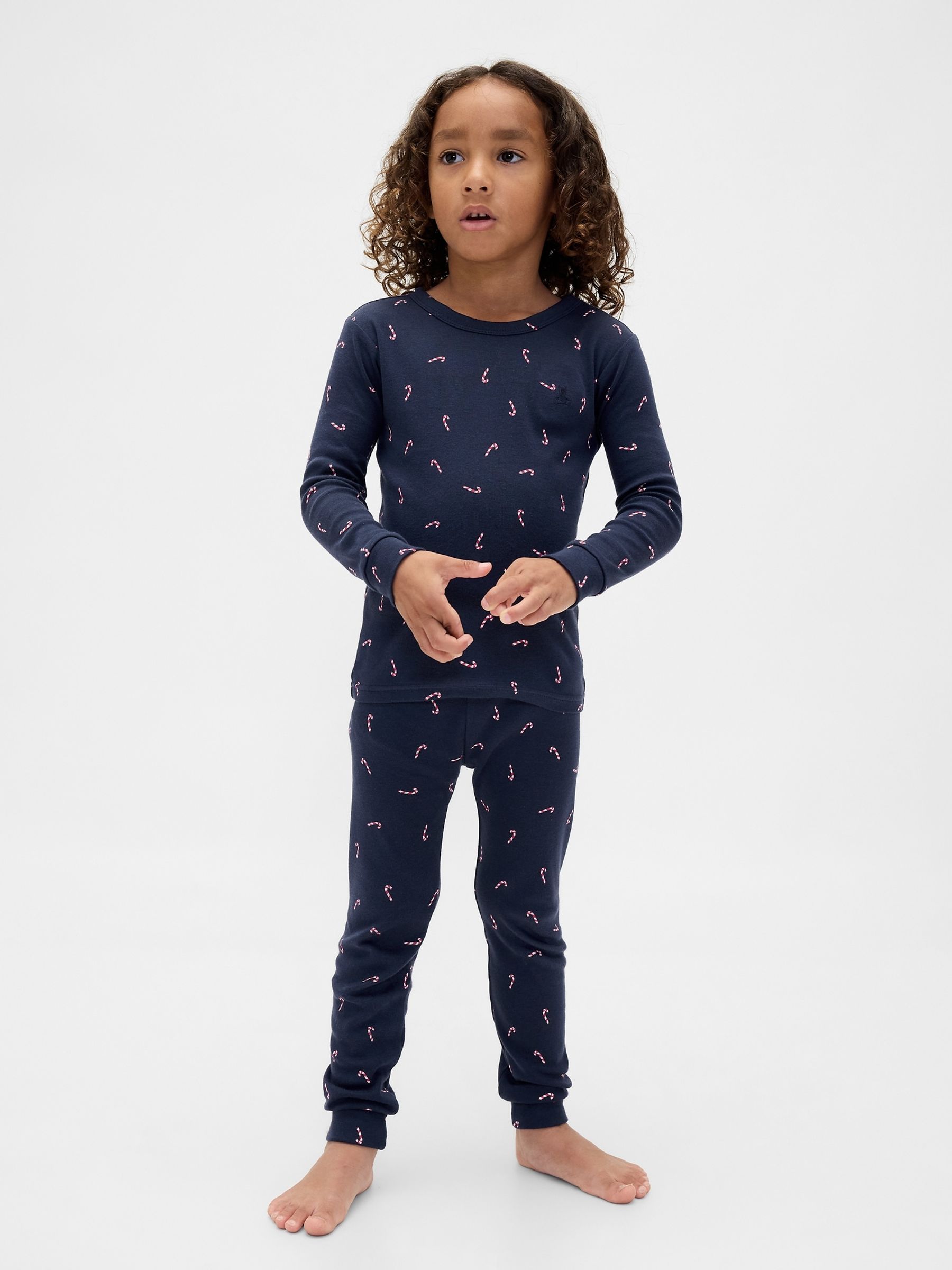Navy Cotton Long Sleeve Christmas Pyjamas - Image 4 of 6
