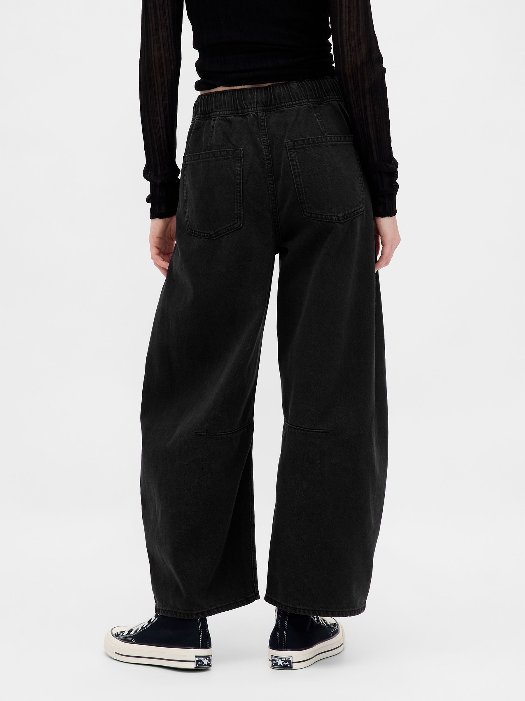 Black Mid Waisted UltraSoft Easy Horseshoe Jeans - Image 2 of 6