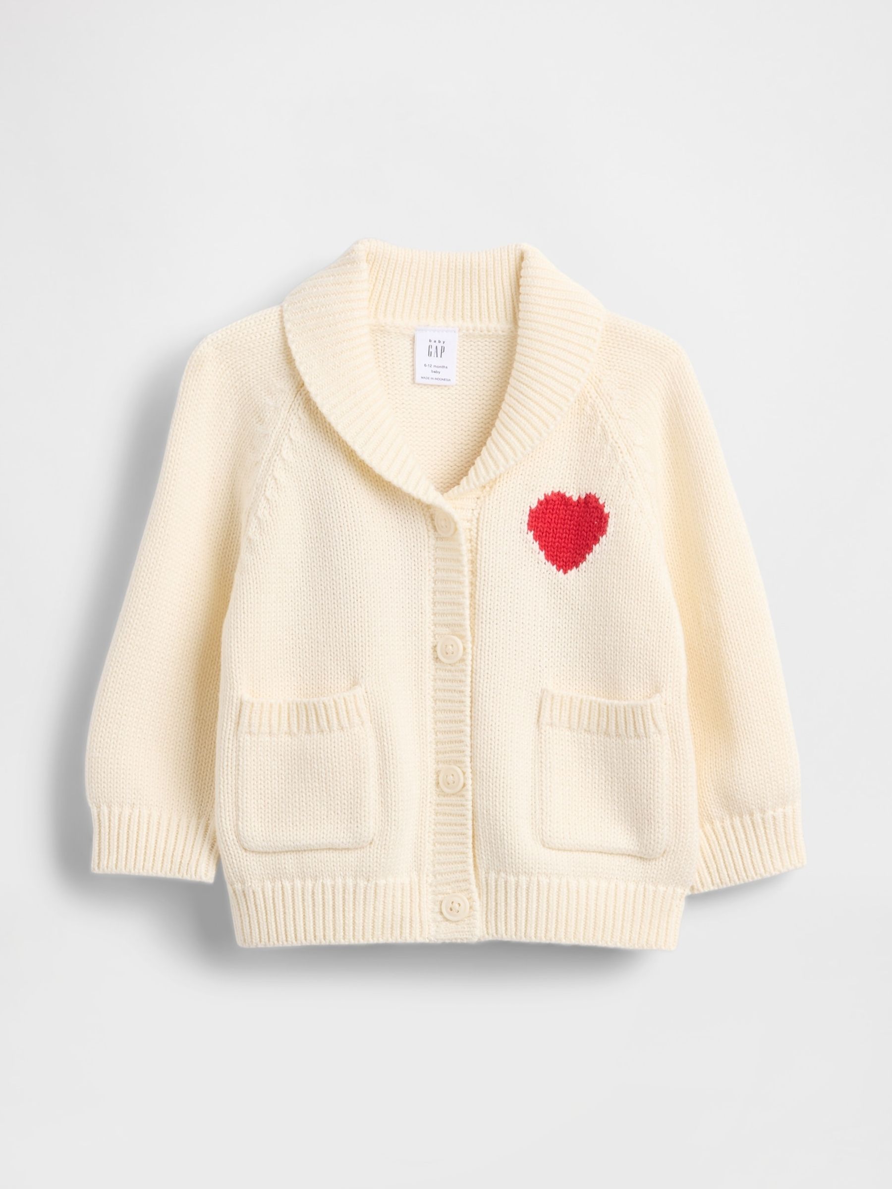 Cream Heart Shawl Cardigan - Image 1 of 3