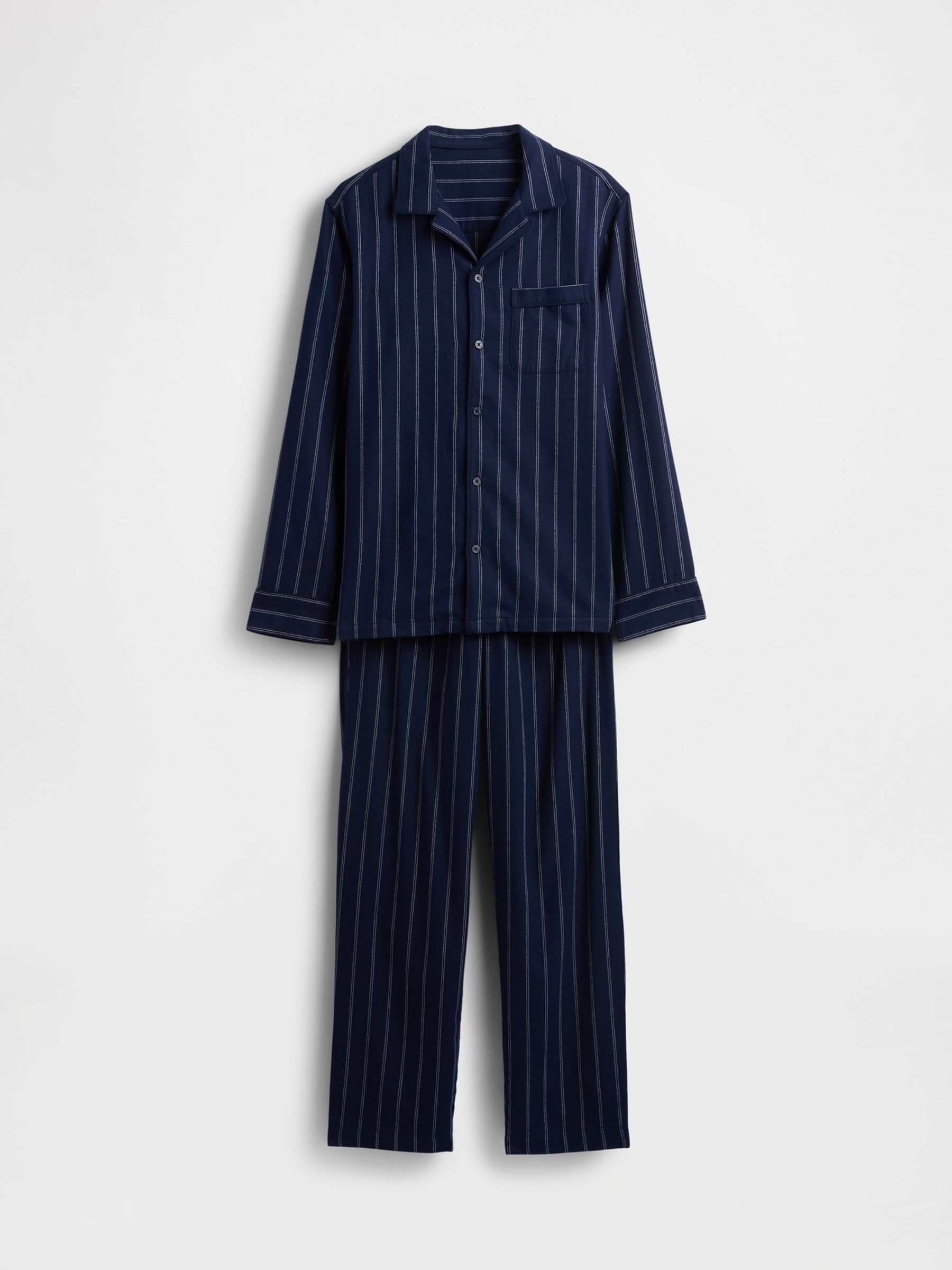 Navy Stripe Adult Softest Flannel Pyjamas Set - Image 3 of 3 Navy Stripe Adult Softest Flannel Pyjamas Set - Image 3 of 3