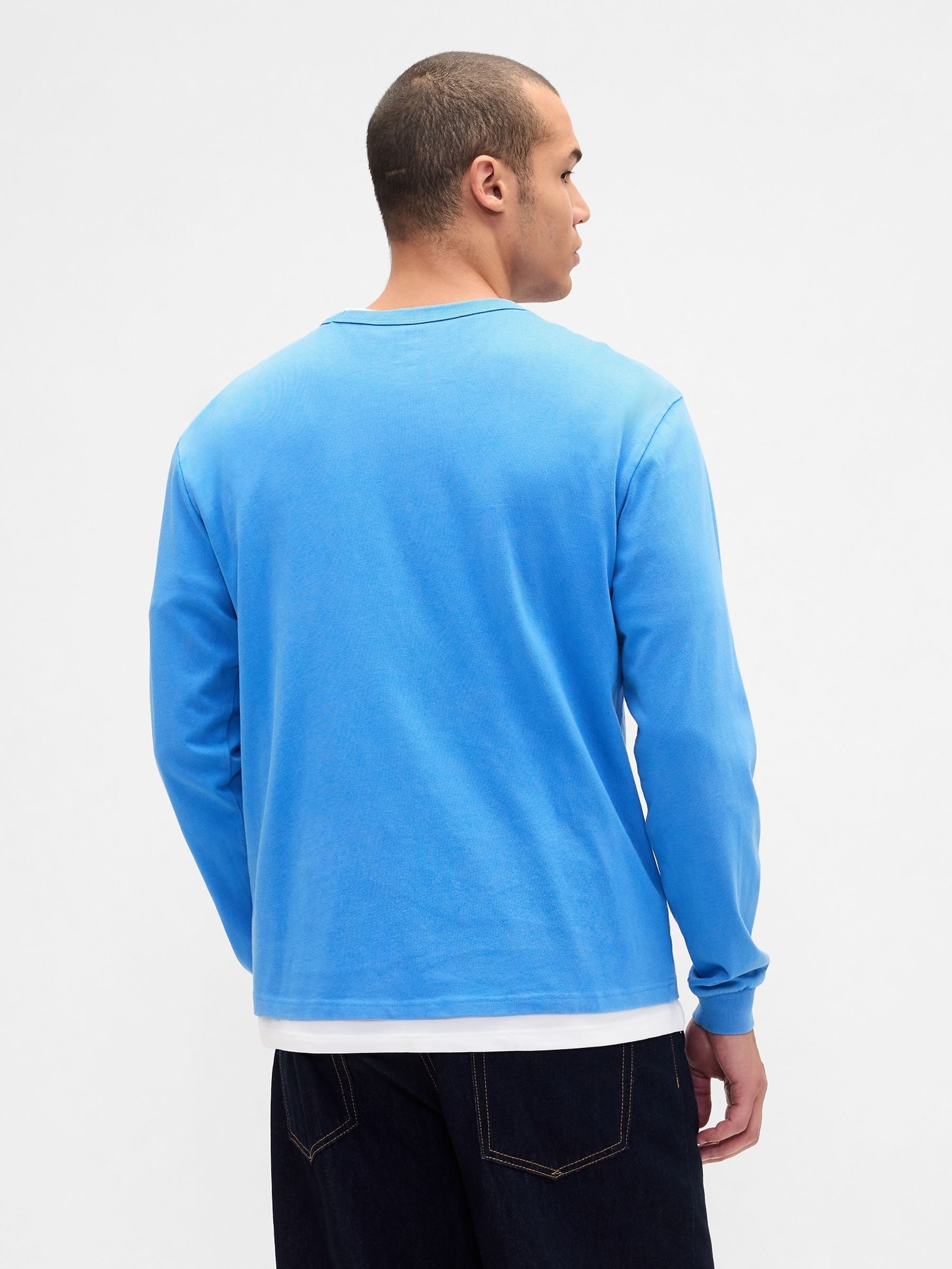 Blue Heavyweight Relaxed T-Shirt - Image 2 of 4 Blue Heavyweight Relaxed T-Shirt - Image 2 of 4