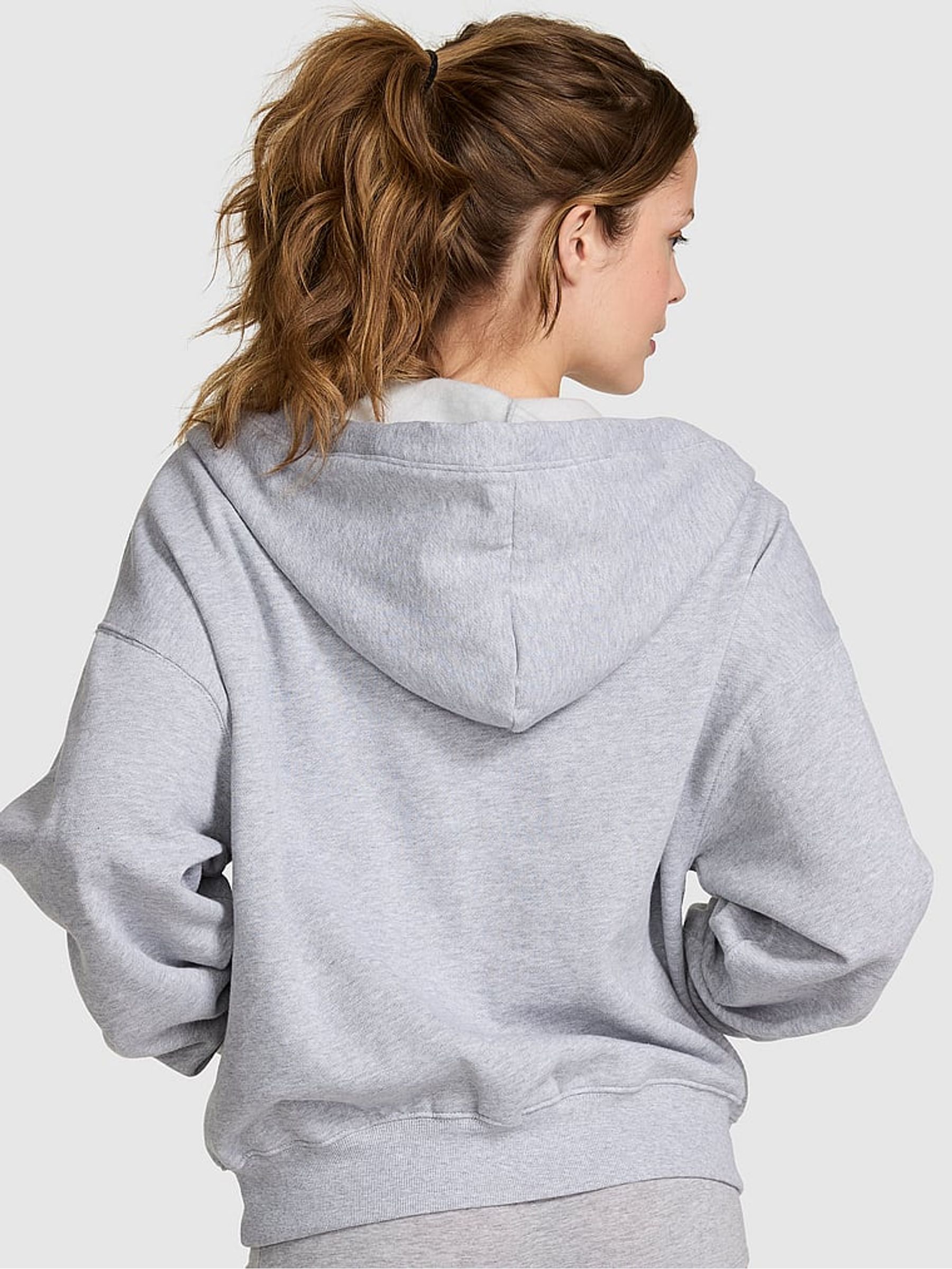 Medium Heather Grey Logo Fleece Zip Up Hoodie - Image 2 of 3