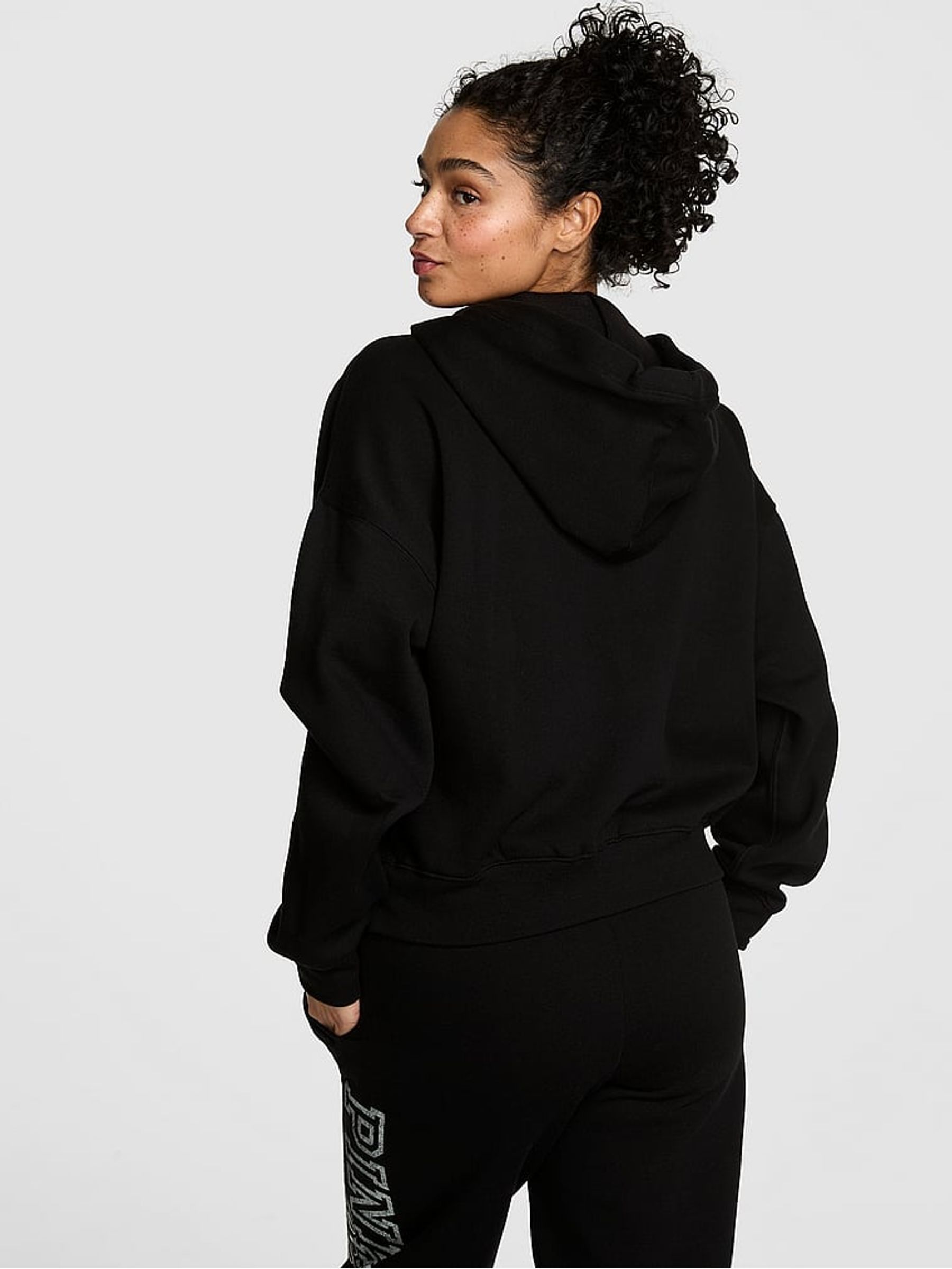 Black and Grey Fleece Zip Up Hoodie - Image 2 of 3
