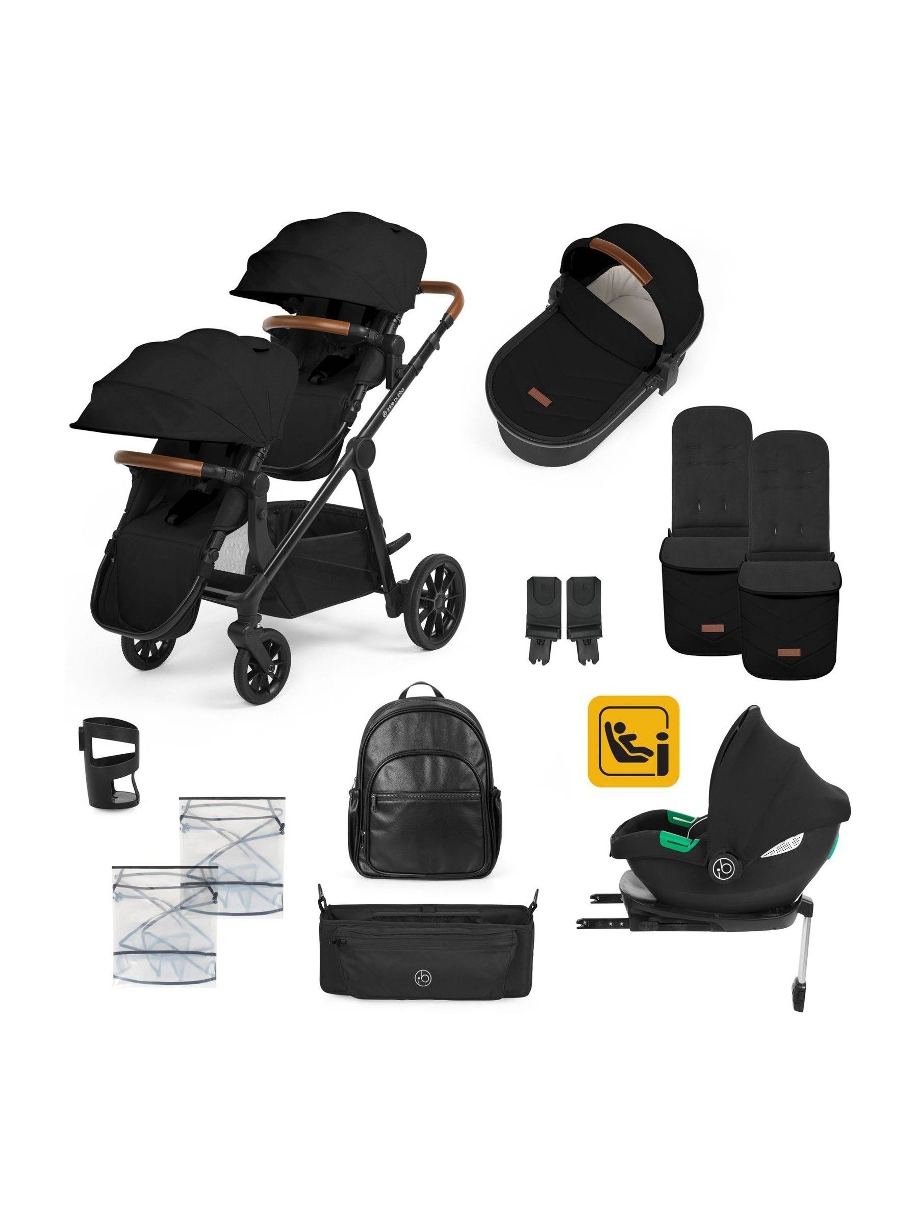 Ickle Bubba Black 14 Piece Virgo Travel System with iSize Cirrus Car Seat - Image 2 of 6
