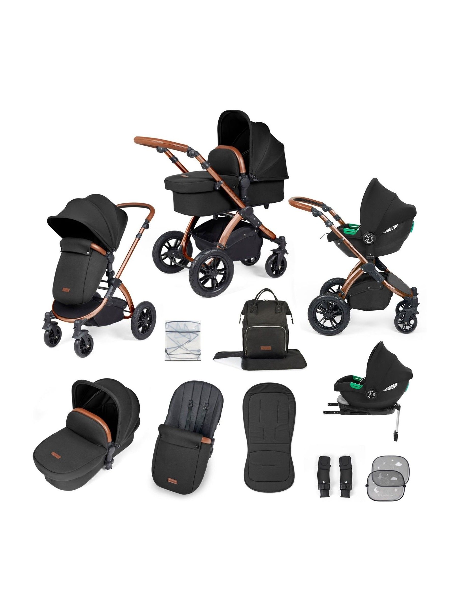 Ickle Bubba 12 Piece Midnight Stomp Luxe Travel System with iSize Cirrus Car Seat - Image 2 of 6