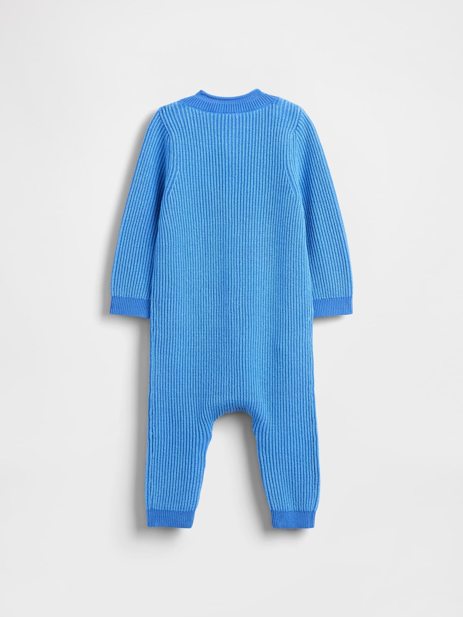 Blue Footless Knitted One-Piece - Image 2 of 3 Blue Footless Knitted One-Piece - Image 2 of 3