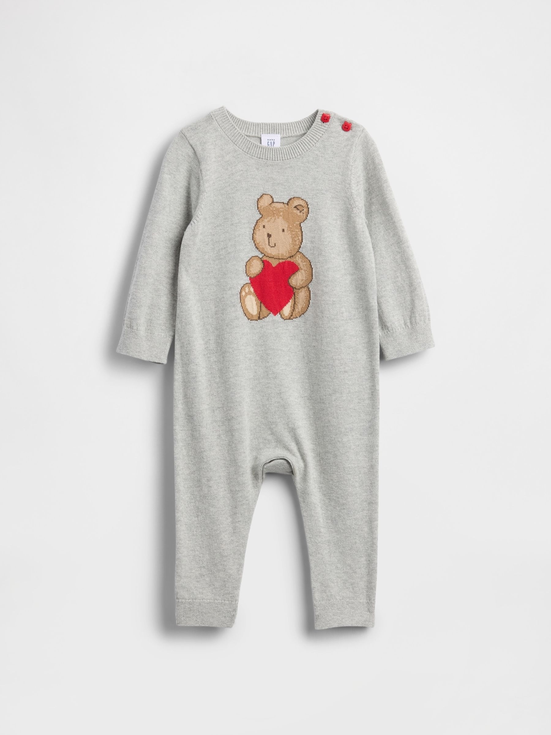 Grey Brannan Bear Valentines Heart Knitted One Piece - Image 1 of 2