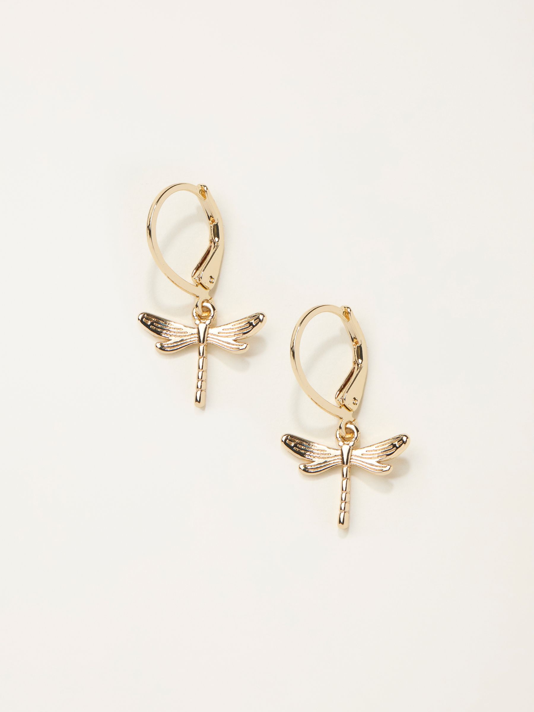 Gold Tone Dragonfly Drop Earrings - Image 1 of 2
