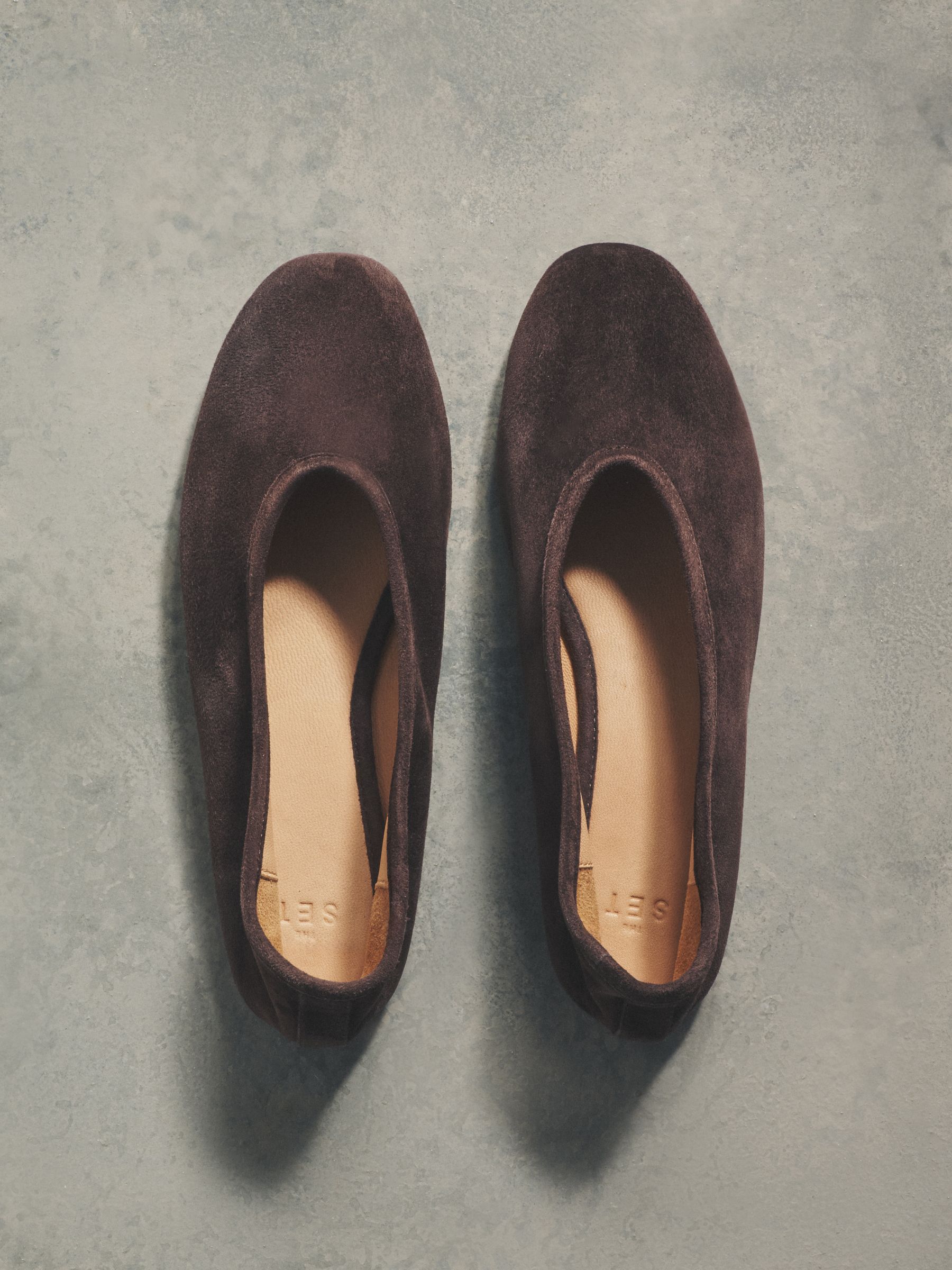 Soft Suede Leather Ballerinas Chocolate Brown - Image 1 of 3