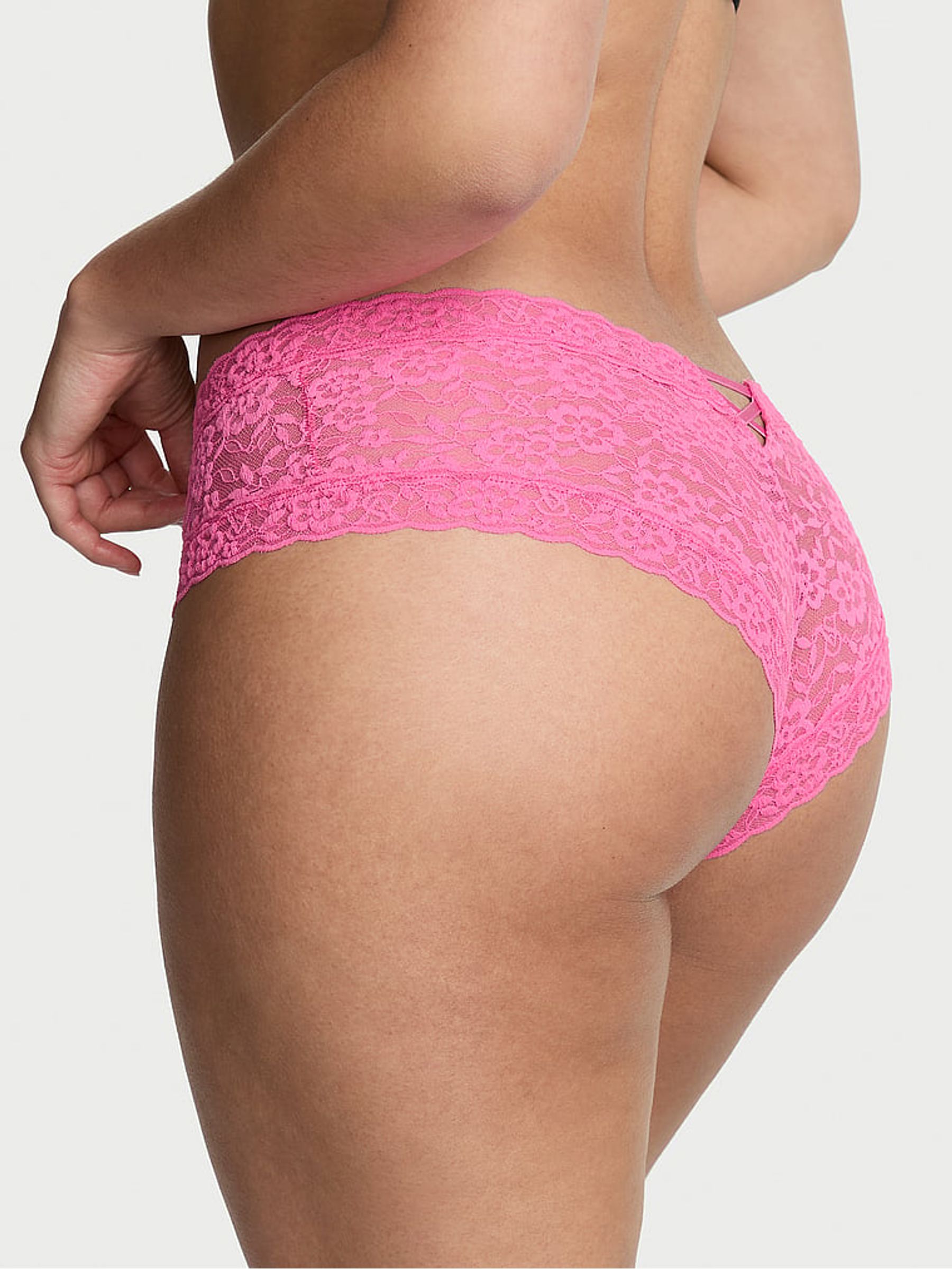 Rose Garden Pink Cheeky Lace Strappy Back Knickers - Image 2 of 2