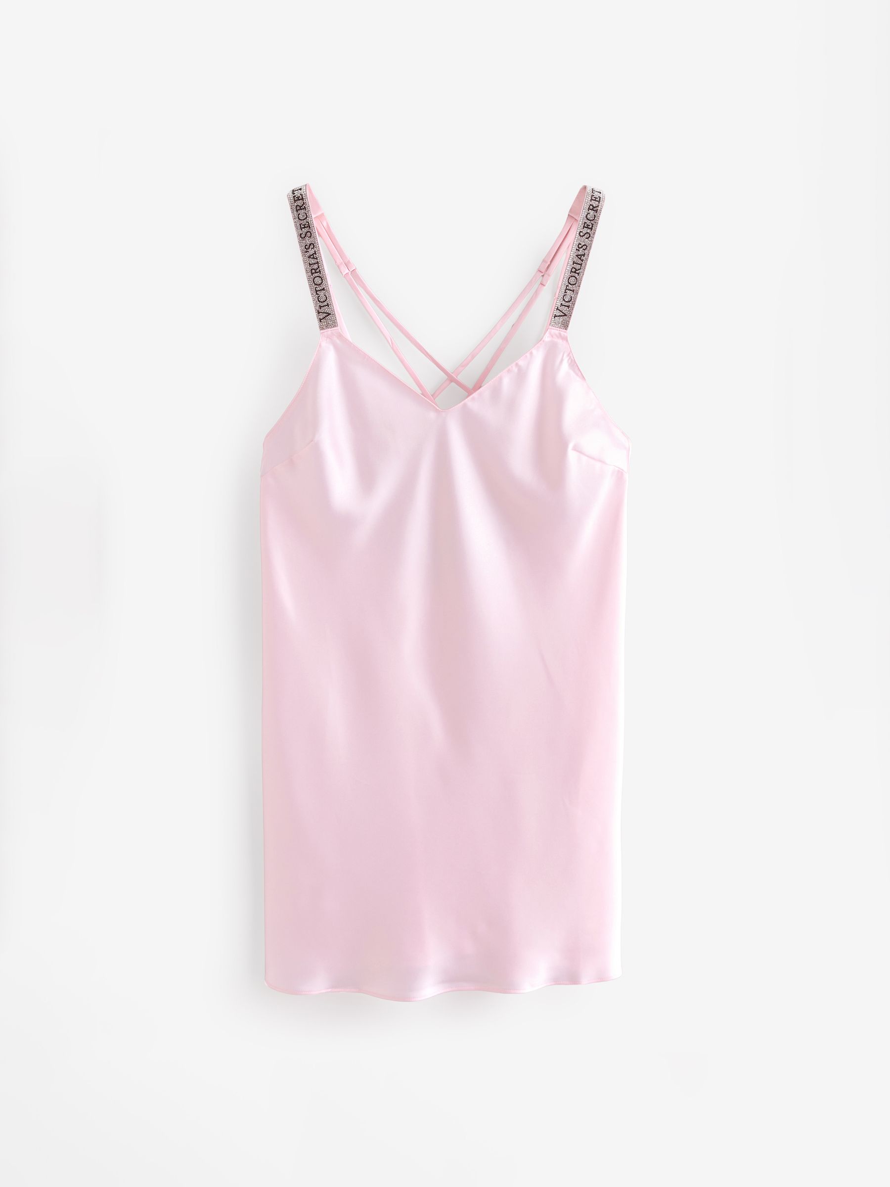 Angel Pink Shine Satin Strappy Back Slip - Image 1 of 3