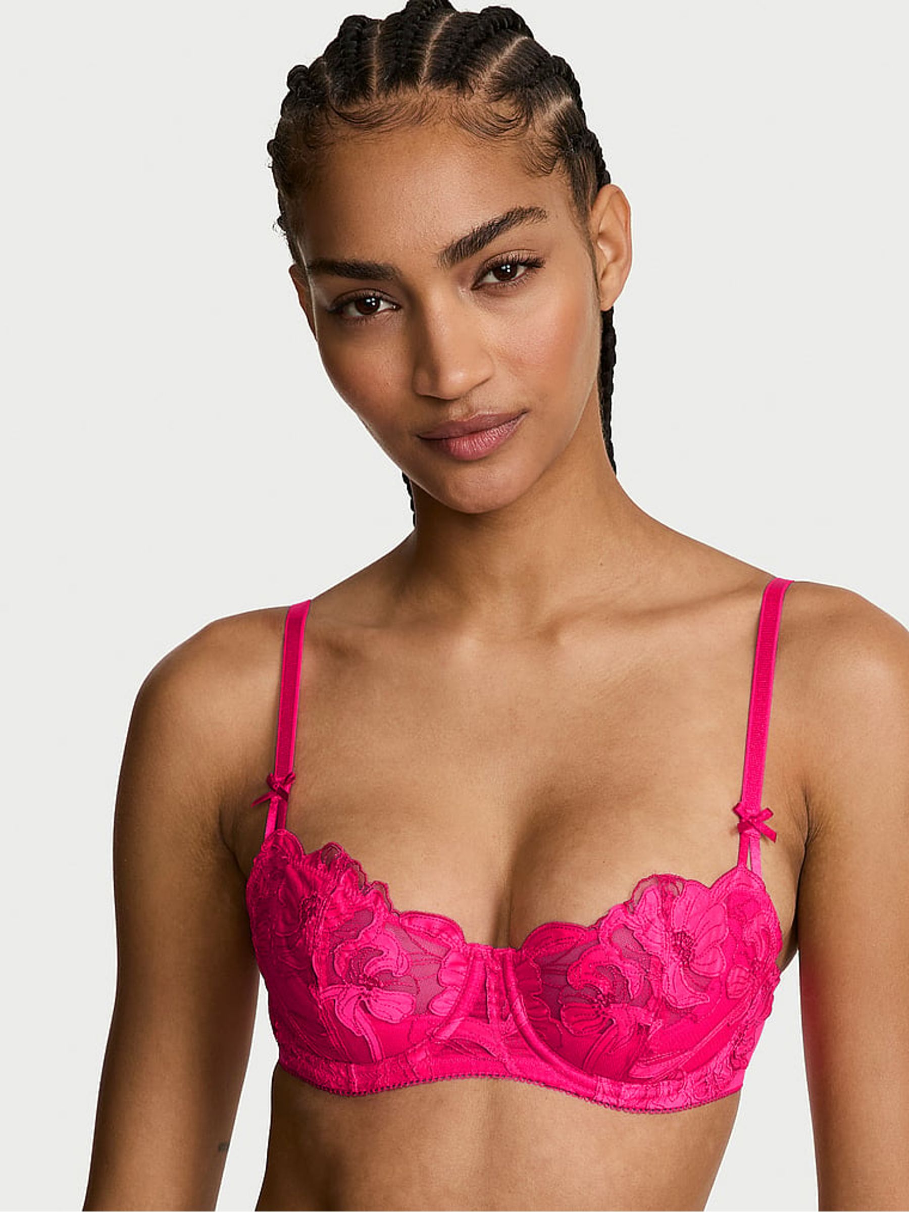 Haute Pink Floral Embroidered Bra - Image 1 of 4 Haute Pink Floral Embroidered Bra - Image 1 of 4