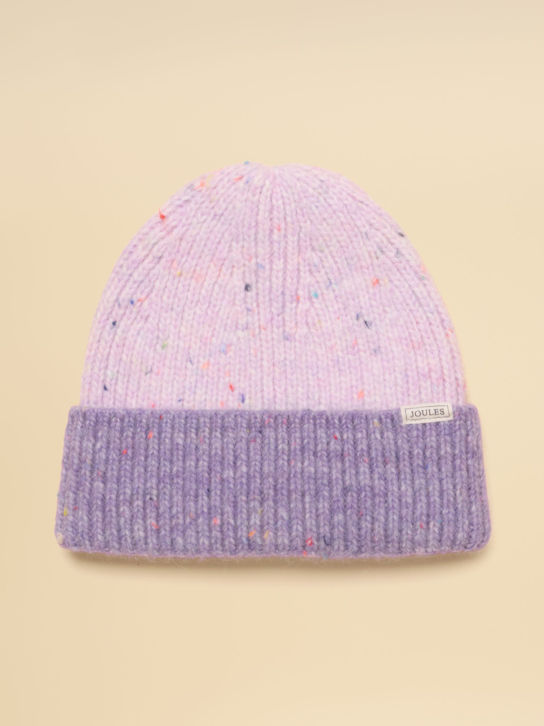 Colourblock Lilac Purple Beanie Hat - Image 1 of 3