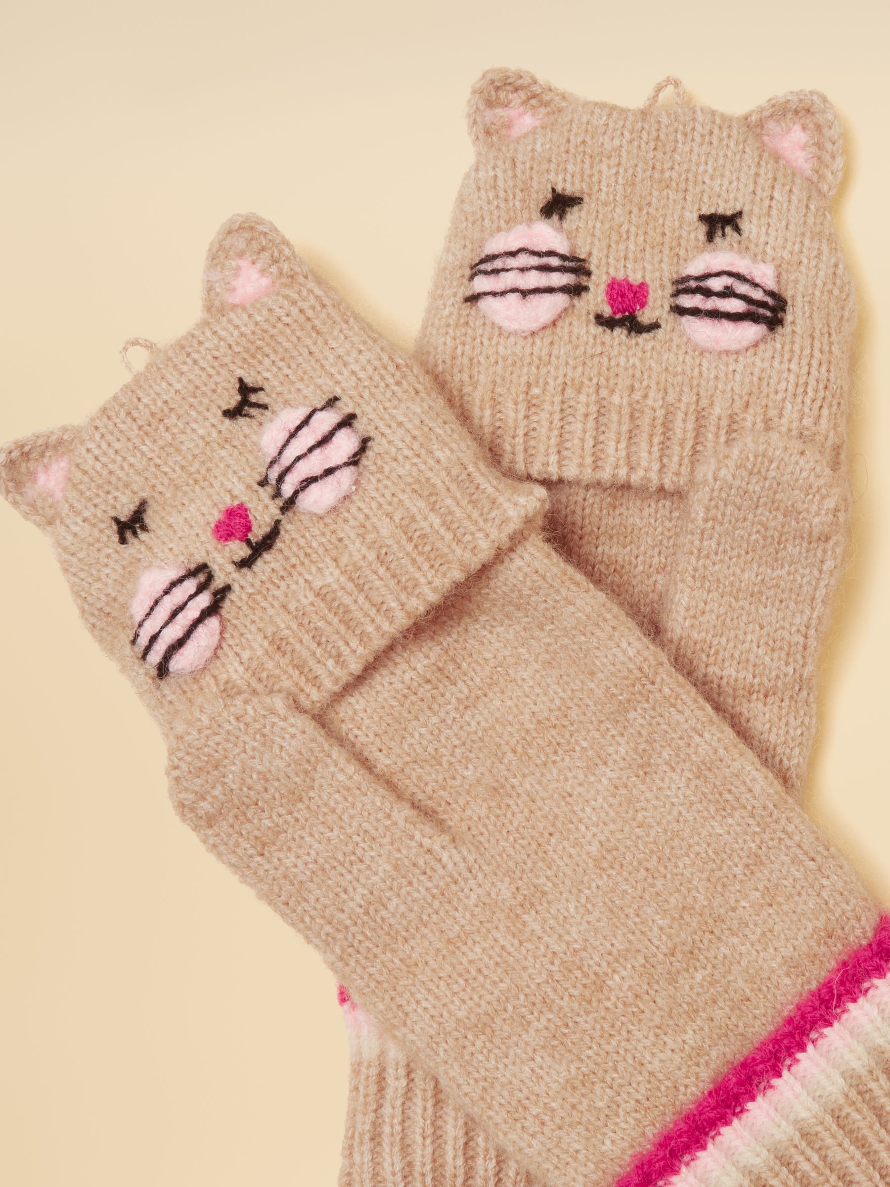 Kids' Fold-Over Oat Cat Character Gloves - Image 4 of 4 Kids' Fold-Over Oat Cat Character Gloves - Image 4 of 4