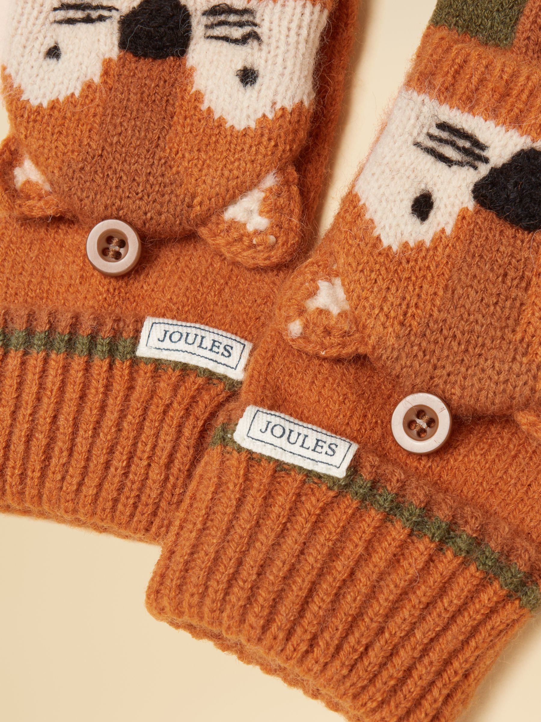 Kids' Fold-Over Orange Fox Character Gloves - Image 4 of 4 Kids' Fold-Over Orange Fox Character Gloves - Image 4 of 4