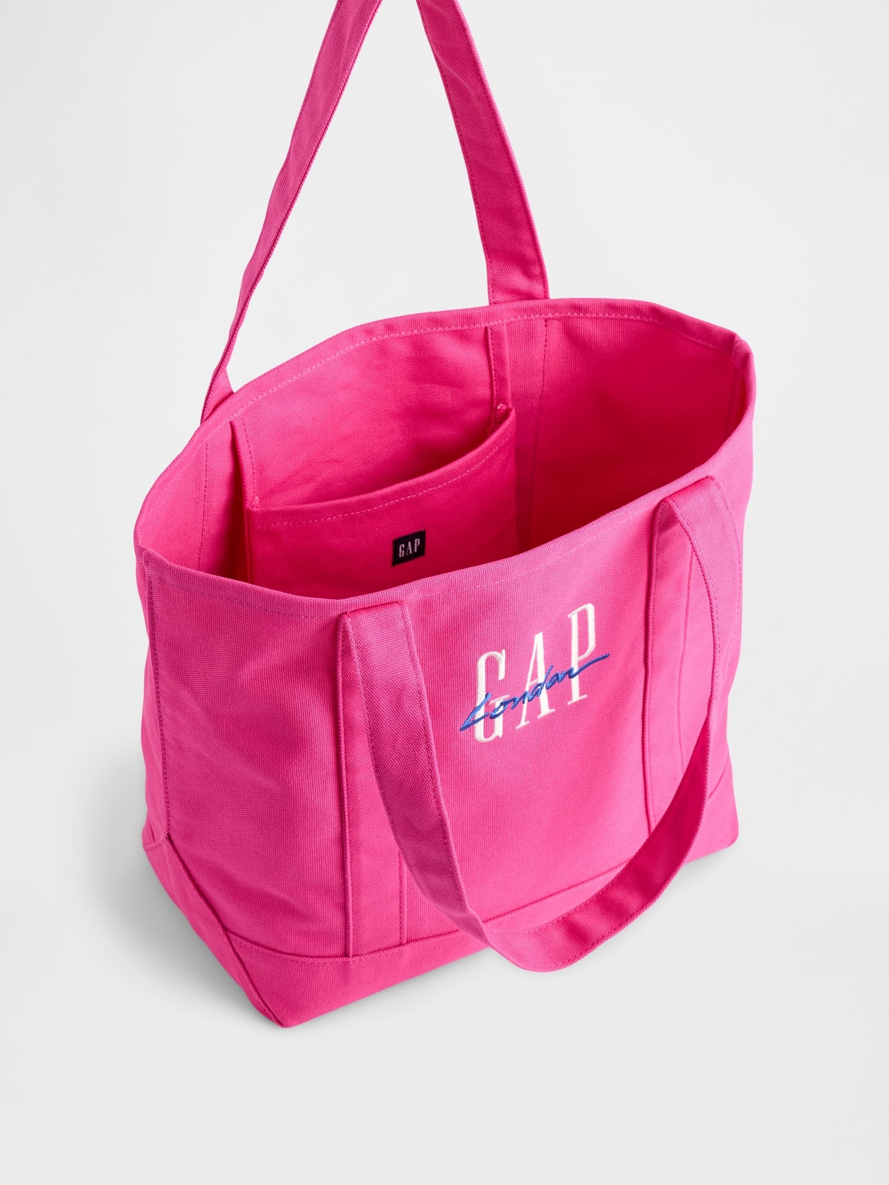 Pink London Logo Canvas Tote Bag - Image 3 of 3