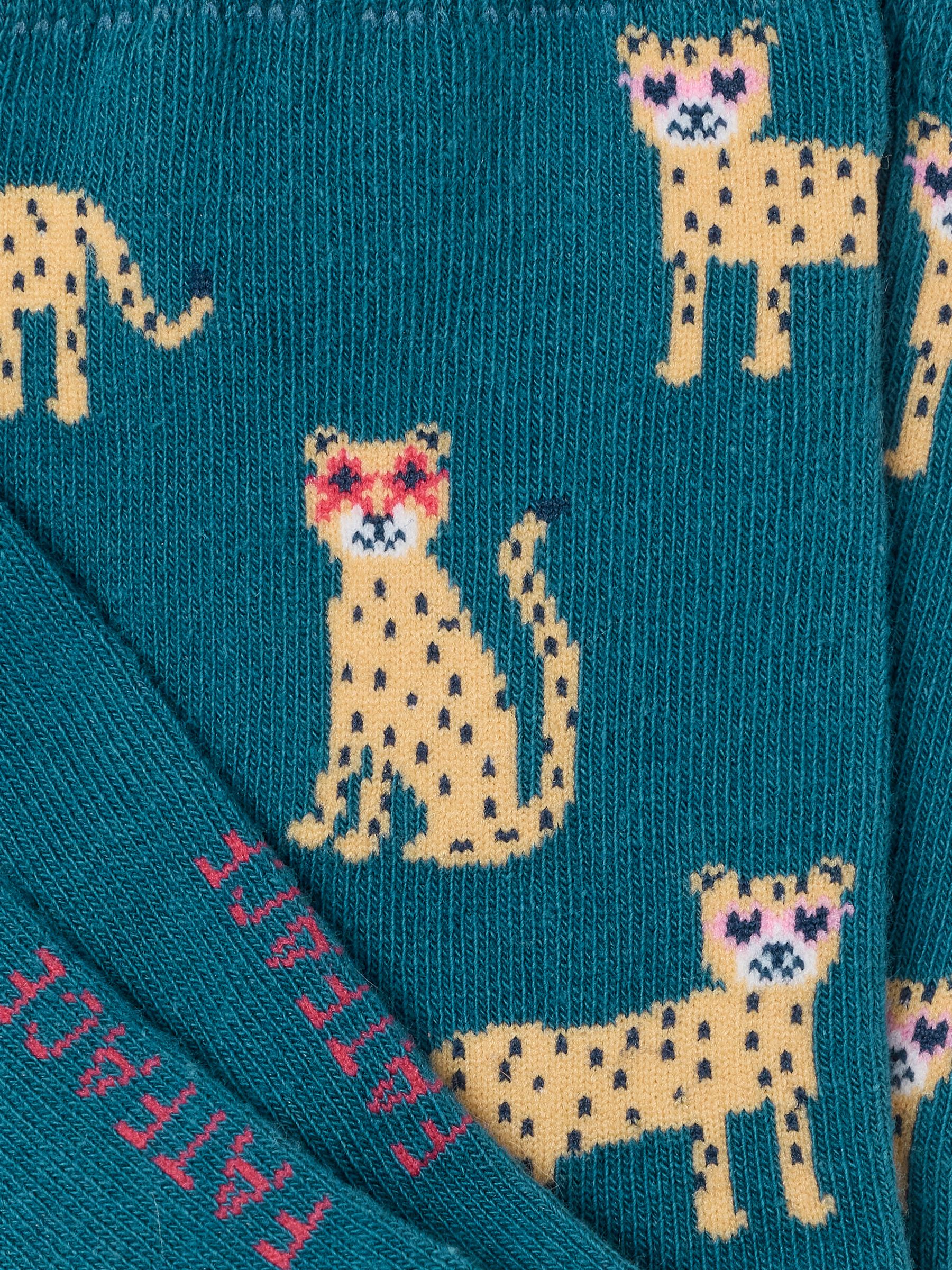 Teal Blue Leopard Socks - Image 2 of 2