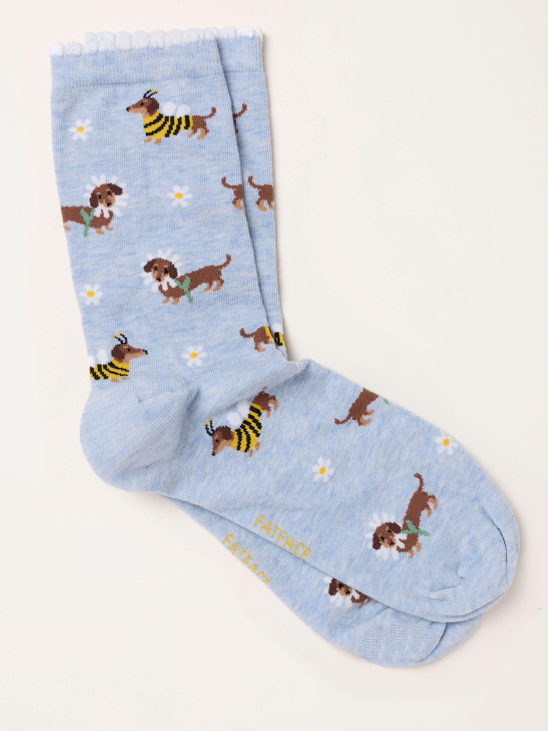 Light Blue Bee Dog Socks - Image 1 of 2 Light Blue Bee Dog Socks - Image 1 of 2