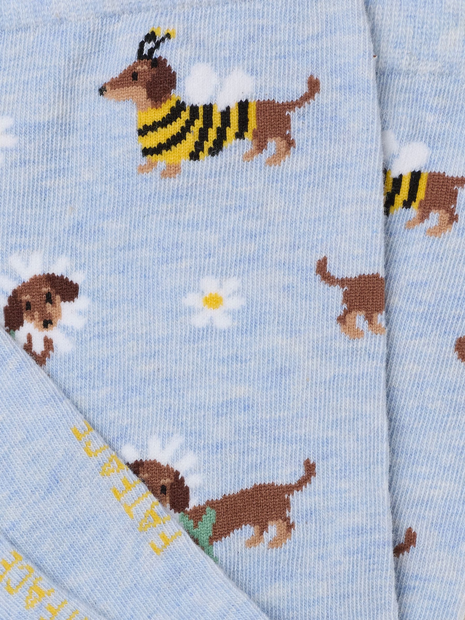 Light Blue Bee Dog Socks - Image 2 of 2 Light Blue Bee Dog Socks - Image 2 of 2