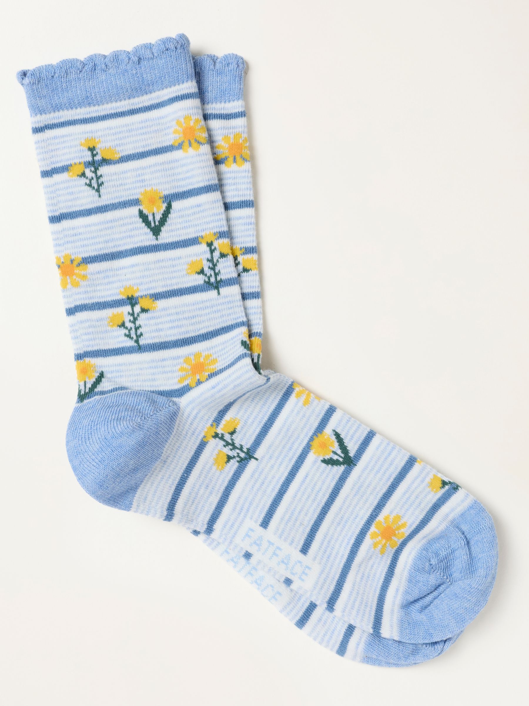 Light Blue Daffodil Socks - Image 1 of 2 Light Blue Daffodil Socks - Image 1 of 2