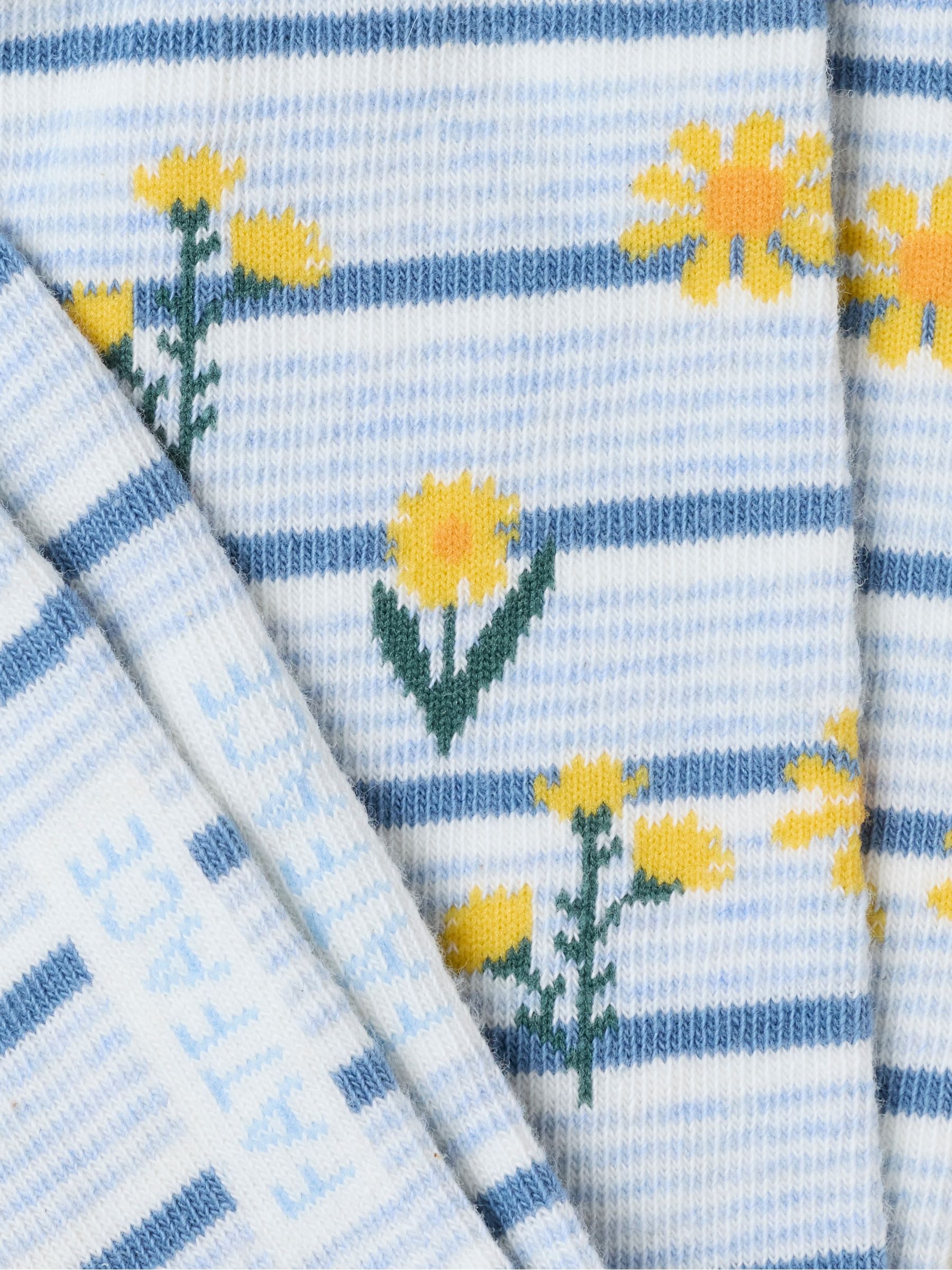 Light Blue Daffodil Socks - Image 2 of 2 Light Blue Daffodil Socks - Image 2 of 2