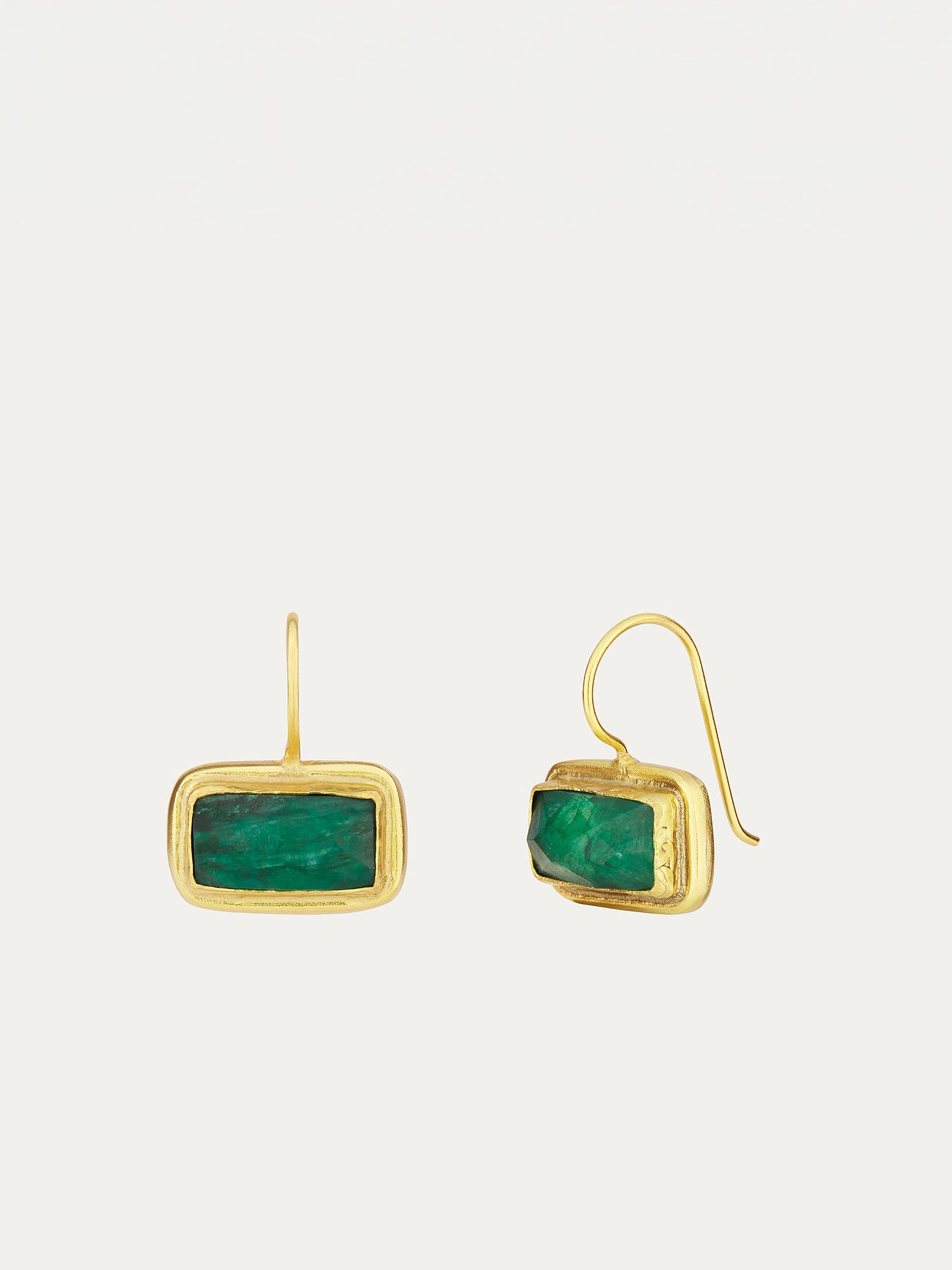 Ottoman Hands Noa Gold Tone Emerald Drop Earrings - Image 1 of 2