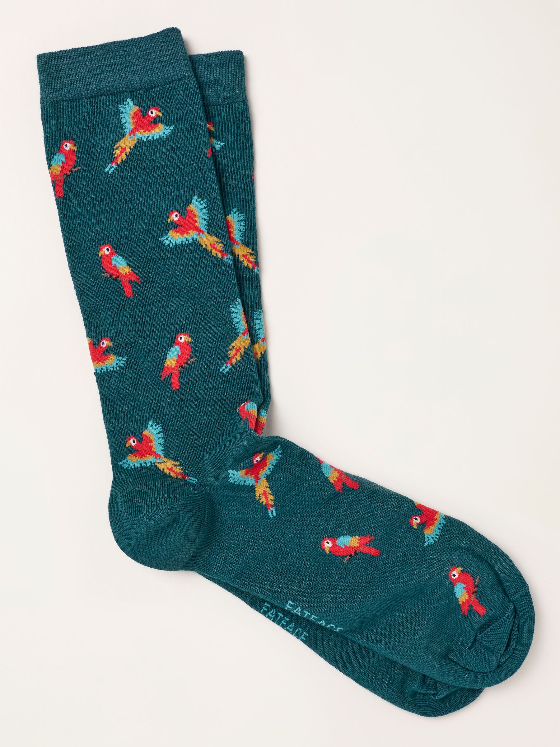 Teal Blue Parrot Socks - Image 1 of 2 Teal Blue Parrot Socks - Image 1 of 2