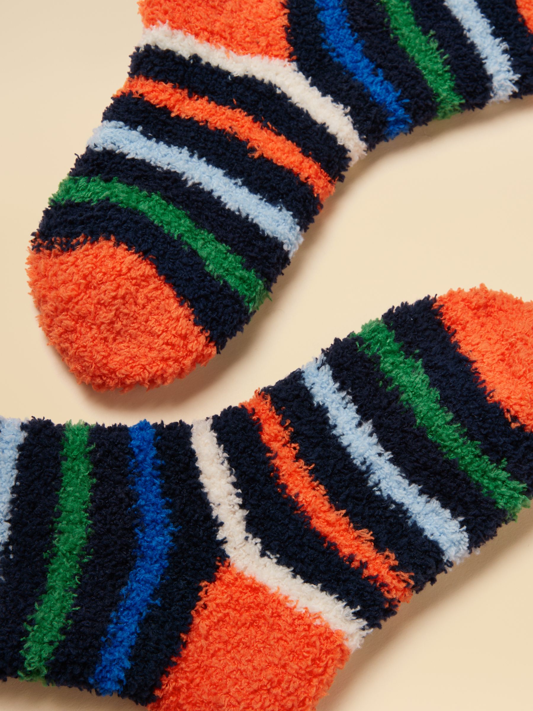 Kids Fluffy Navy Stripe Socks - Image 2 of 3