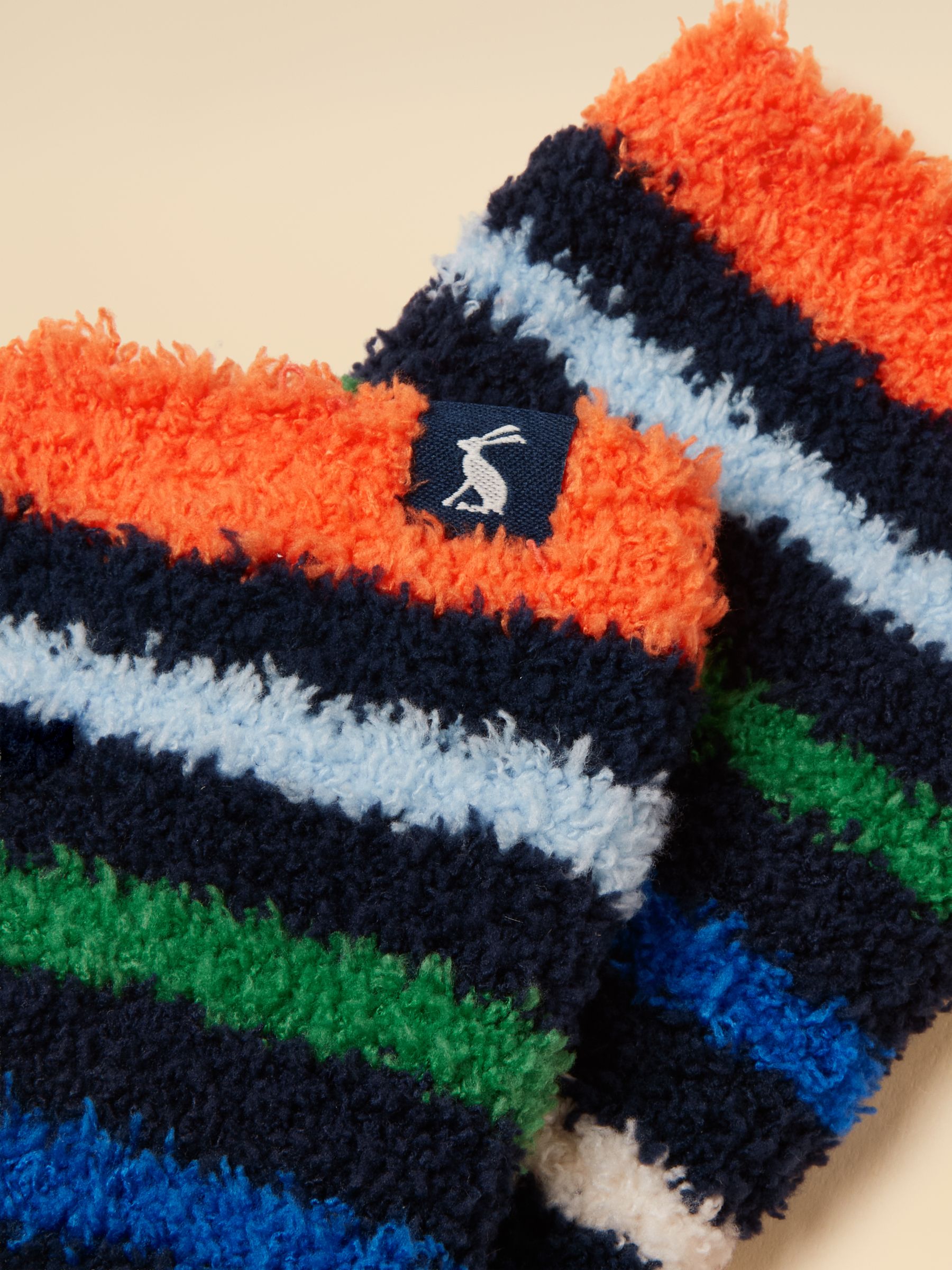Kids Fluffy Navy Stripe Socks - Image 3 of 3