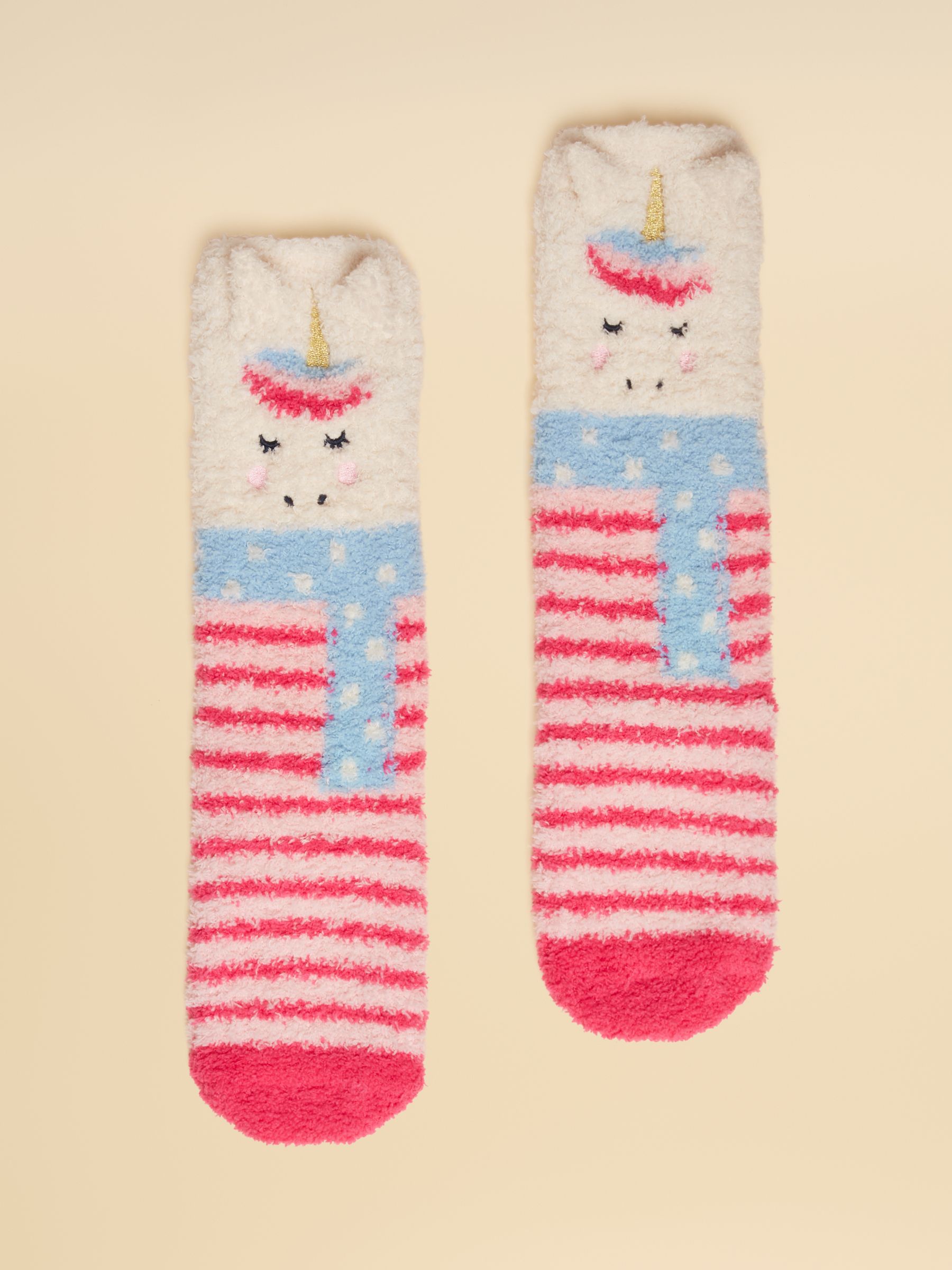 Kids Fluffy Pink Unicorn Socks - Image 1 of 3 Kids Fluffy Pink Unicorn Socks - Image 1 of 3