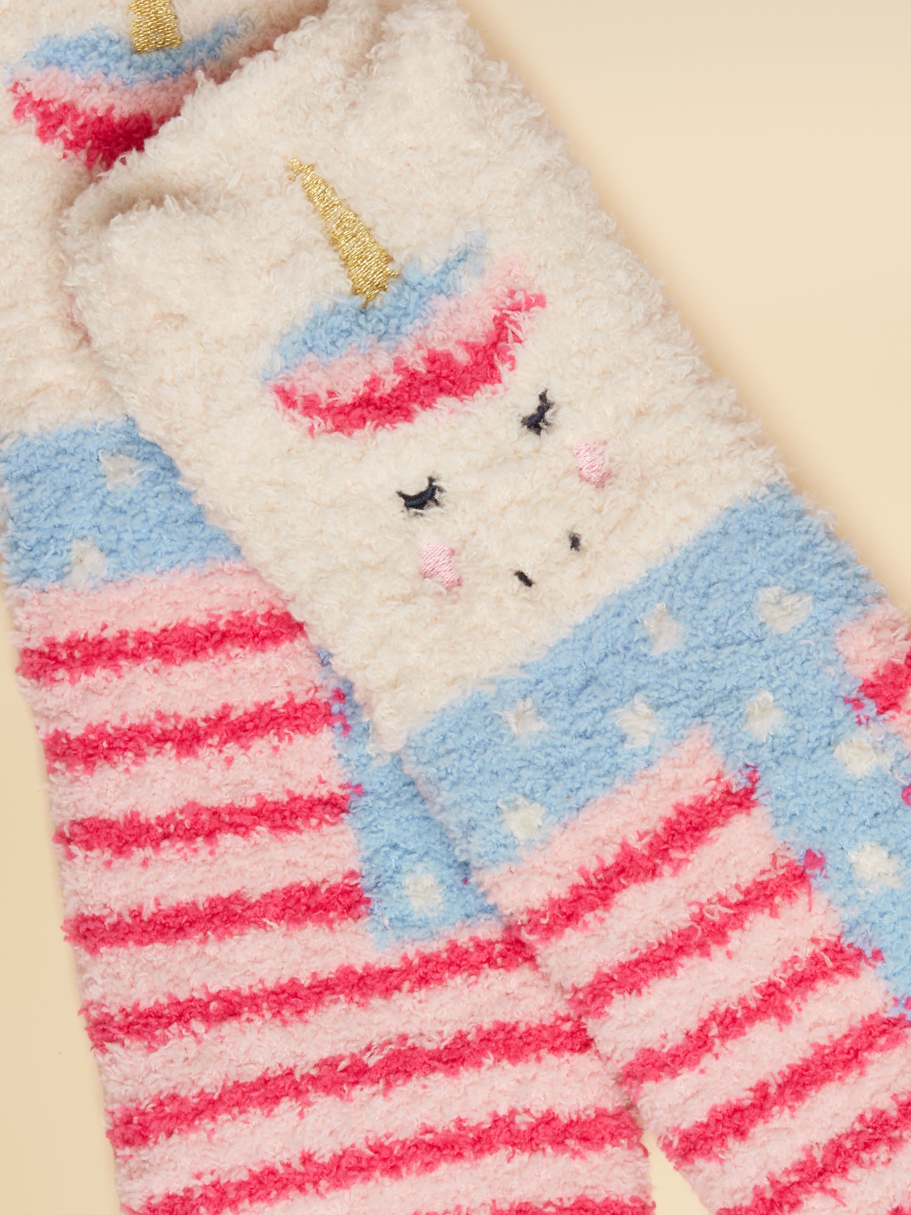 Kids Fluffy Pink Unicorn Socks - Image 2 of 3 Kids Fluffy Pink Unicorn Socks - Image 2 of 3