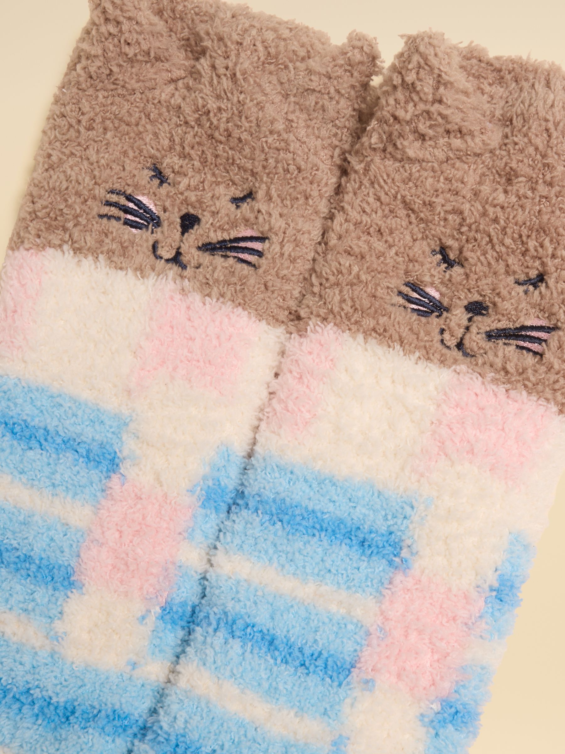 Kids Fluffy Blue Cat Socks - Image 2 of 3