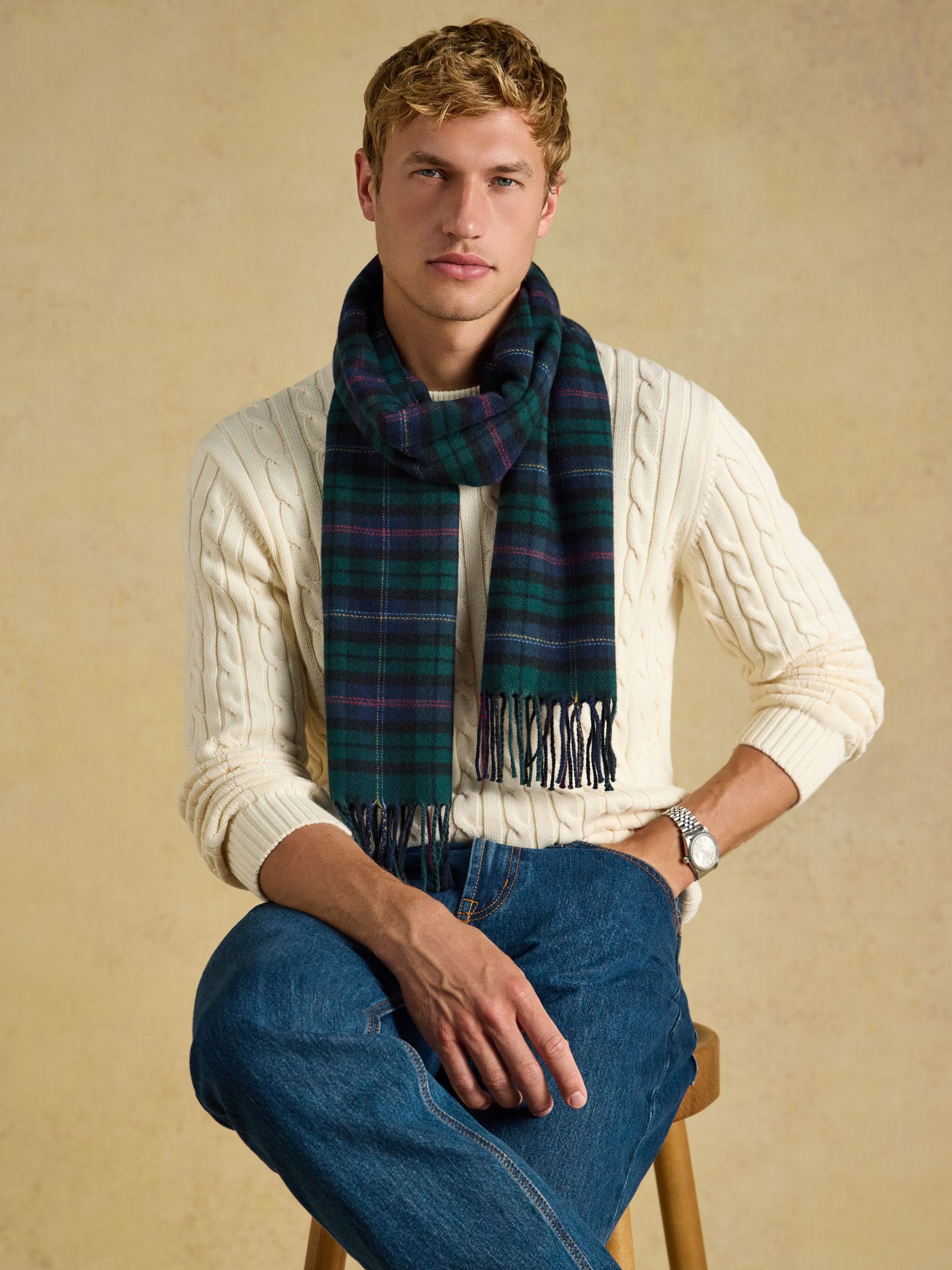 Langtree Navy Scarf - Image 2 of 6 Langtree Navy Scarf - Image 2 of 6