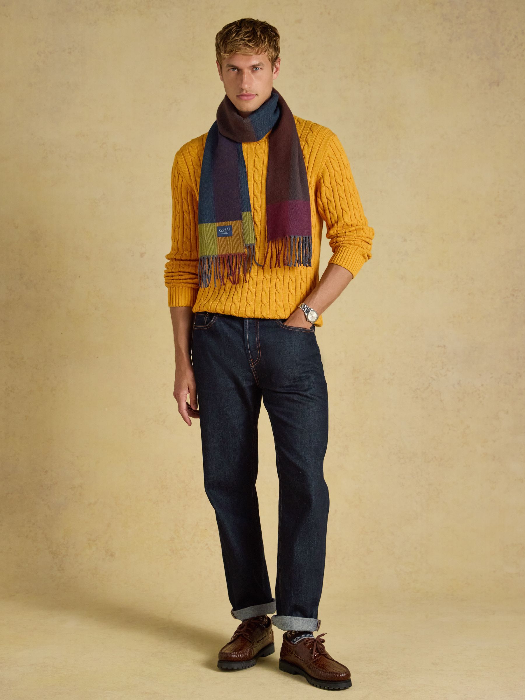 Langtree Multi Herringbone Colourblock Scarf - Image 3 of 6