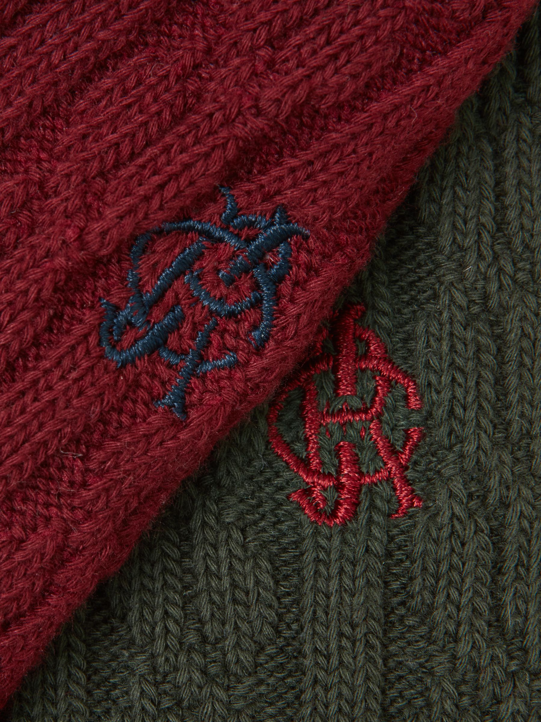 Men's Cable Knit Green & Red Socks 2 Pack - Image 2 of 3 Men's Cable Knit Green & Red Socks 2 Pack - Image 2 of 3