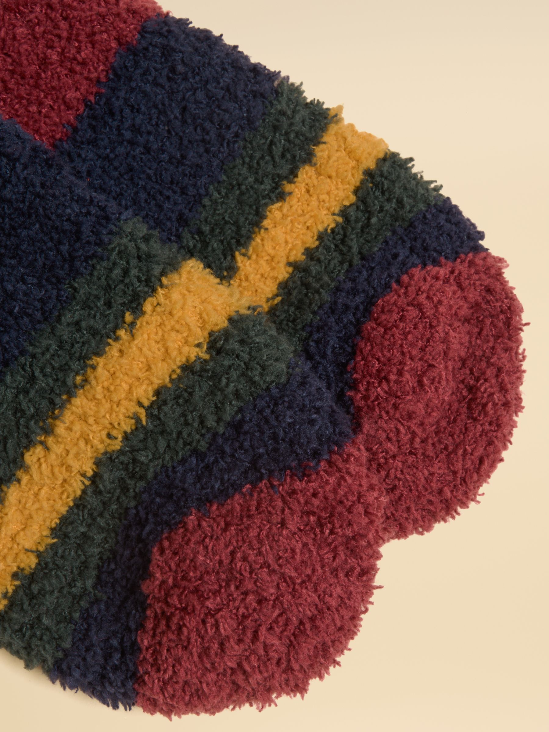 Fluffy Red & Navy Stripe Socks - Image 3 of 3